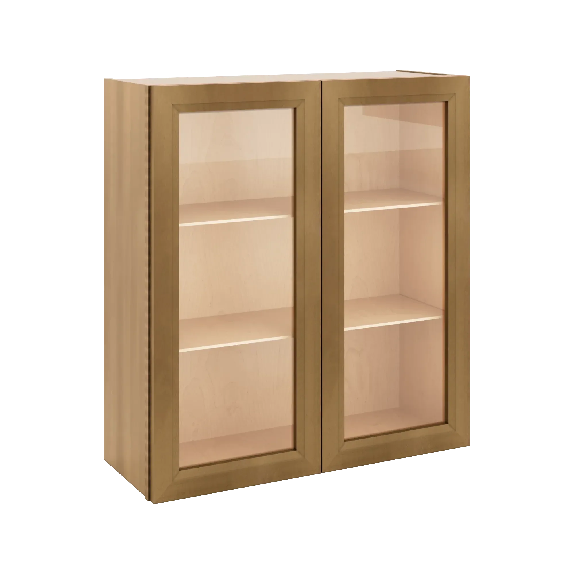 J&K Butterscotch B8 Wall Glass Cabinet - 33" W x 36" H (No Glass Insert)