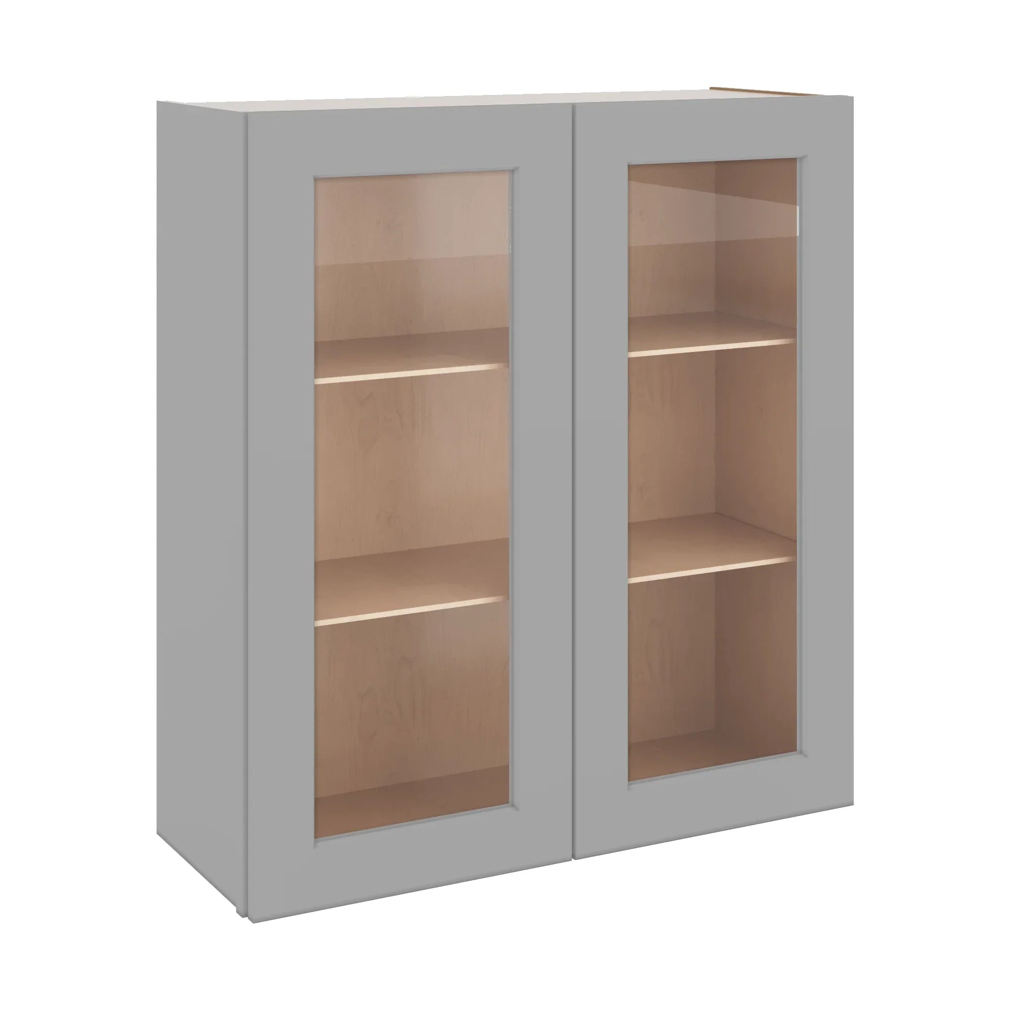 J&K Castle Grey S5 Wall Glass Cabinet - 33" W x 36" H (No Glass Insert)