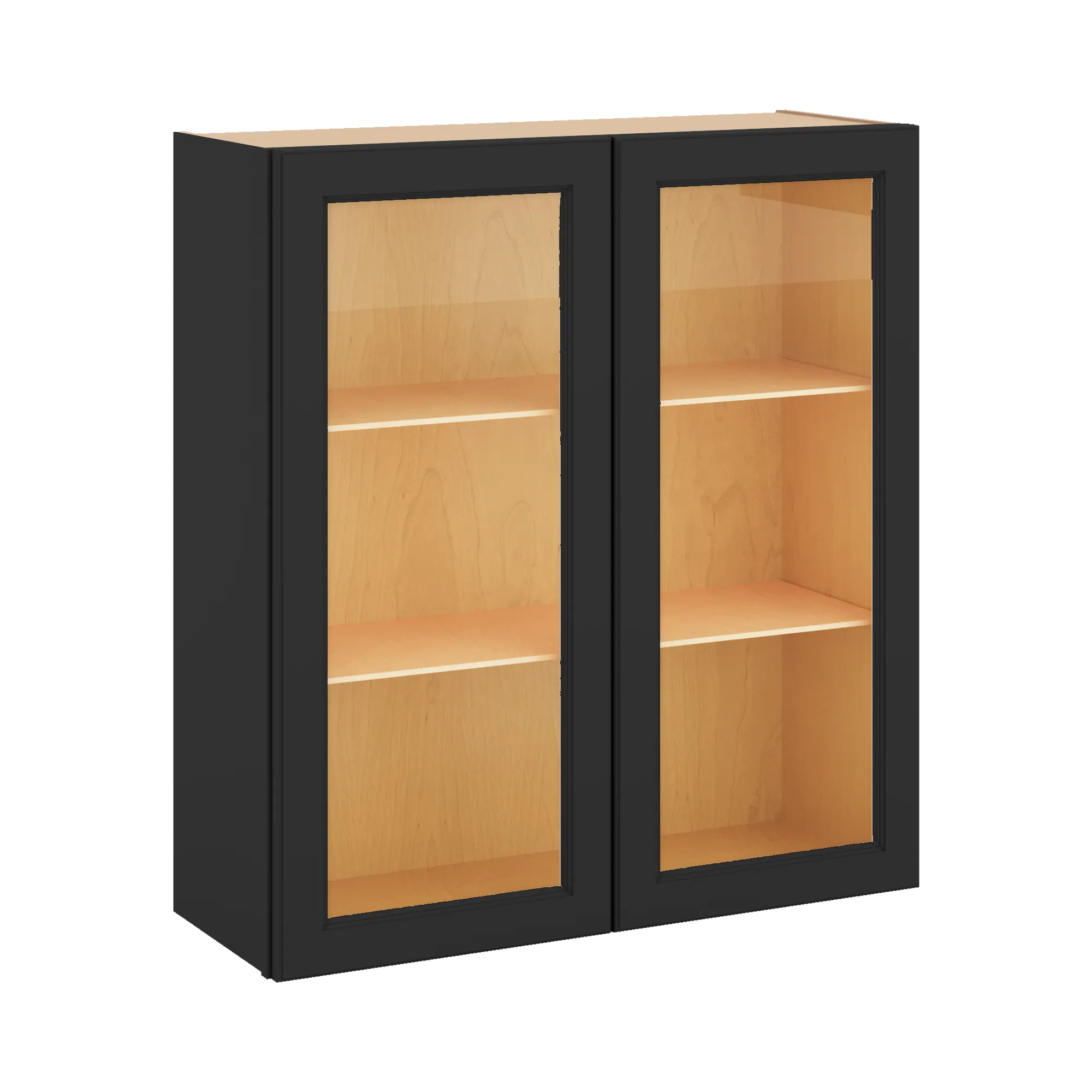 J&K Charcoal E2 Wall Glass Cabinet - 33" W x 36" H (No Glass Insert)