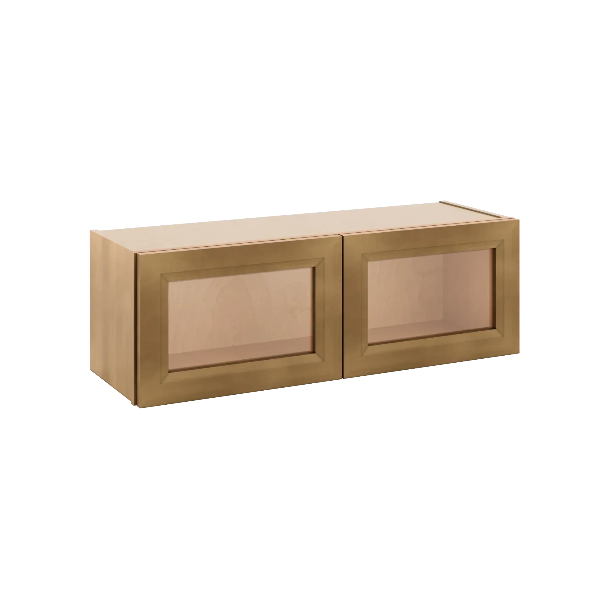 J&K Butterscotch B8 Wall Glass Cabinet - 36" W x 12" H (No Glass Insert)
