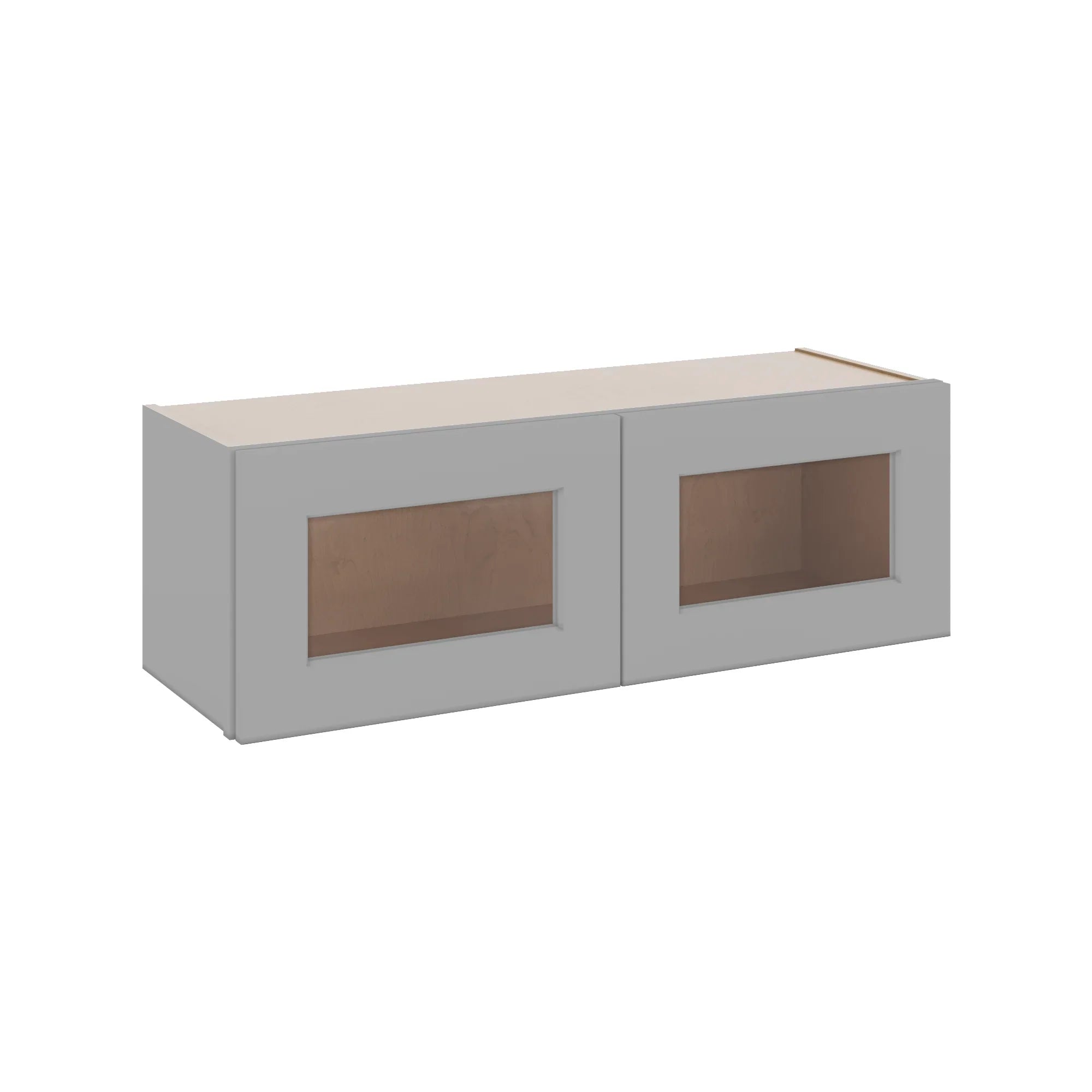 J&K Castle Grey S5 Wall Glass Cabinet - 36" W x 12" H (No Glass Insert)
