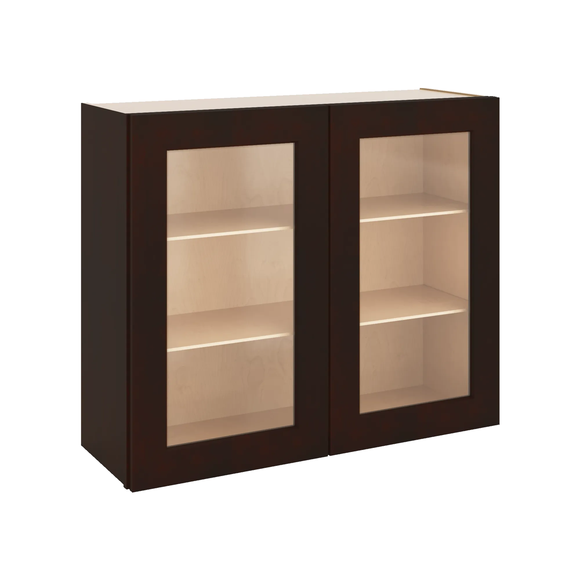 J&K Java Coffee S1 Wall Glass Cabinet - 36" W x 30" H (No Glass Insert)