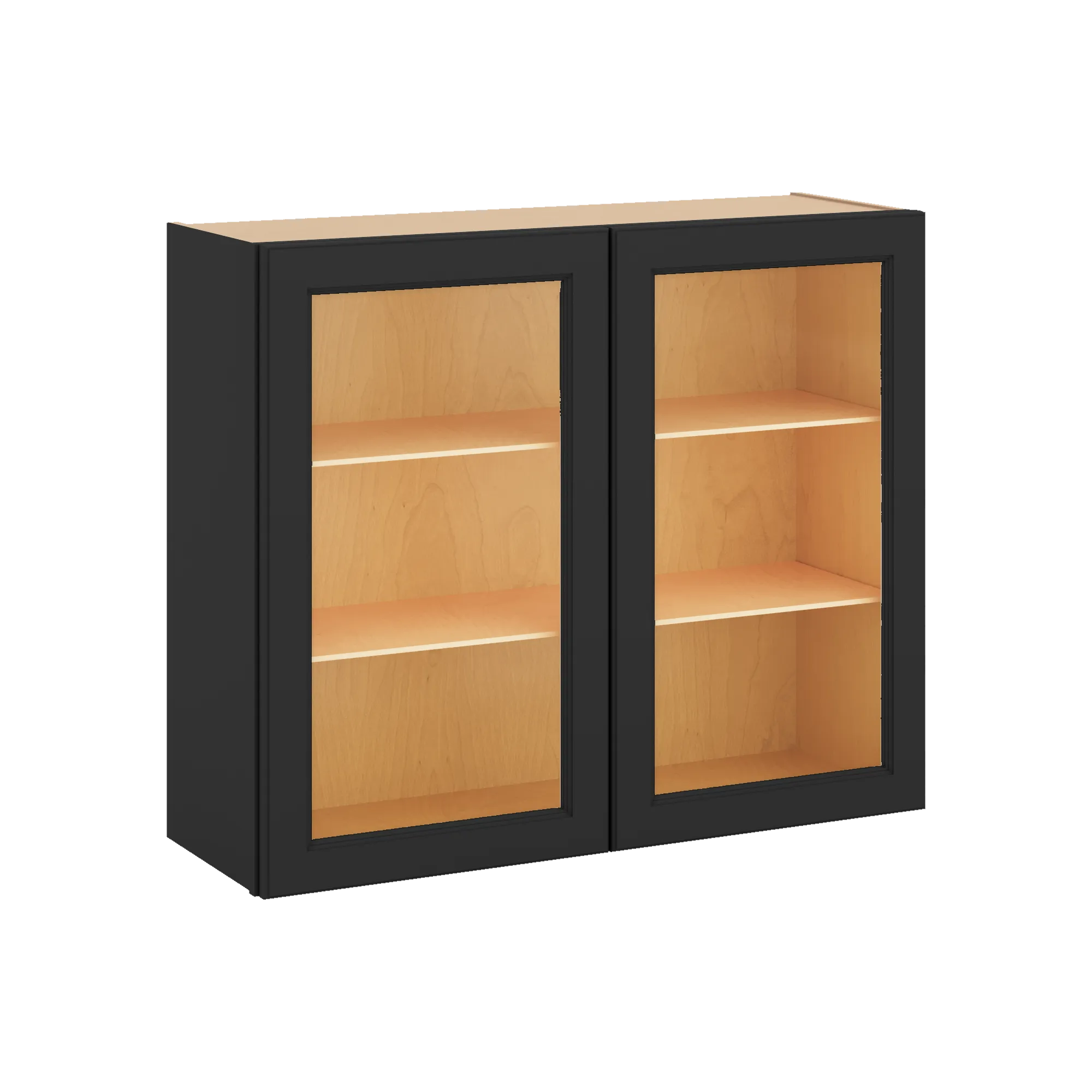 J&K Charcoal E2 Wall Glass Cabinet - 36" W x 30" H (No Glass Insert)