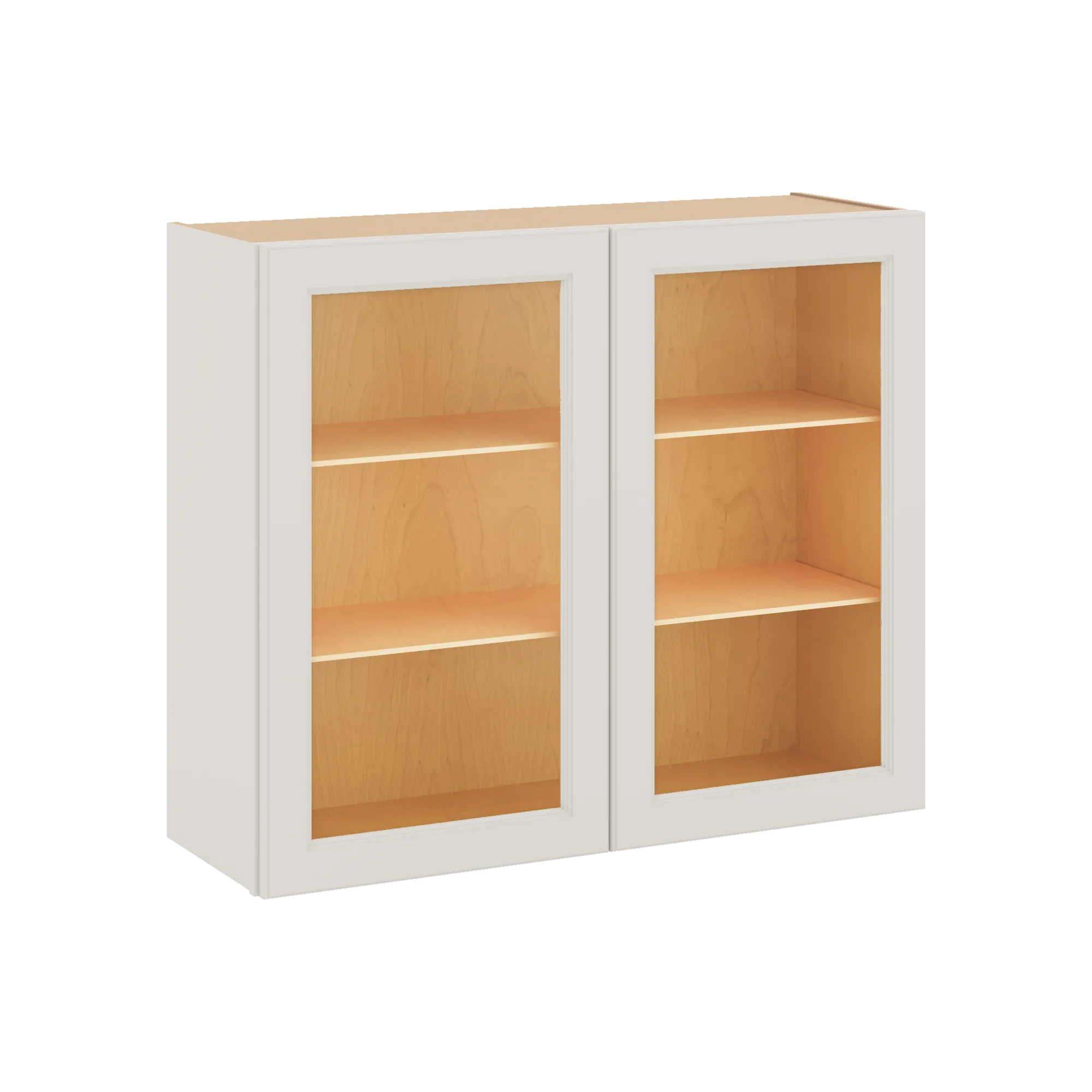J&K Dove E1 Wall Glass Cabinet - 36" W x 30" H (No Glass Insert)