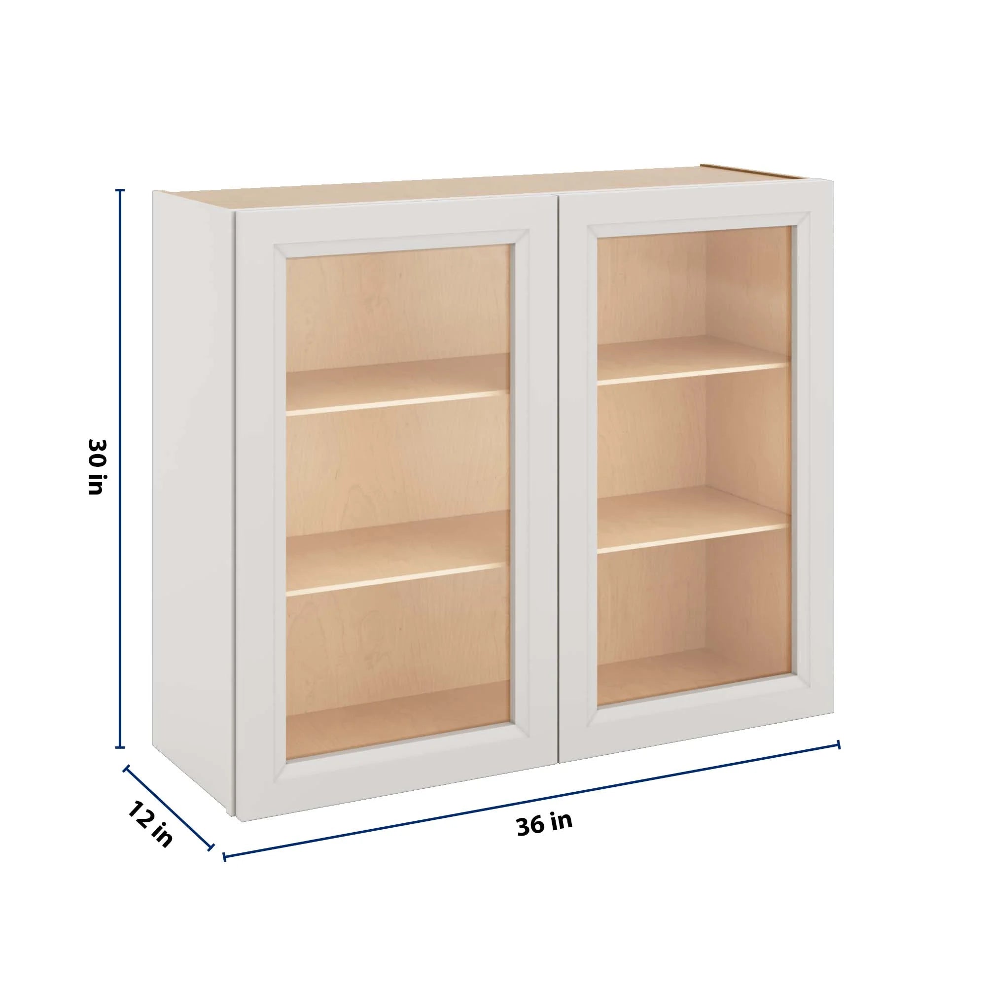 J&K Pure B5 Wall Glass Cabinet - 36" W x 30" H (No Glass Insert)