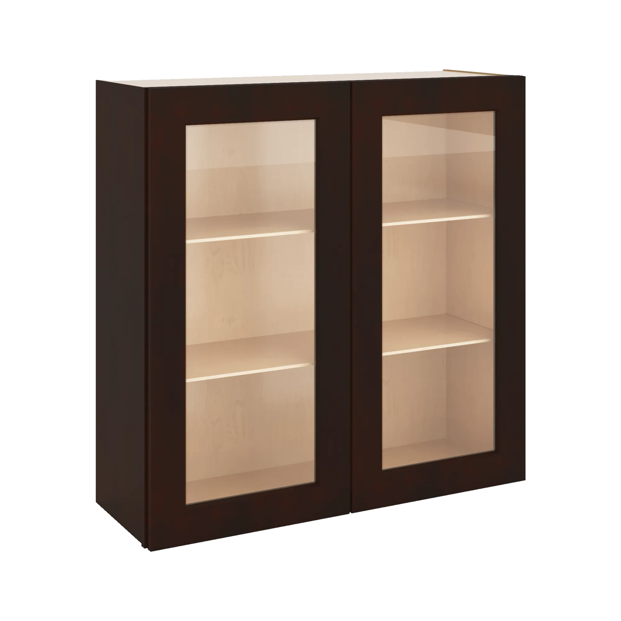 J&K Java Coffee S1 Wall Glass Cabinet - 36" W x 36" H (No Glass Insert)