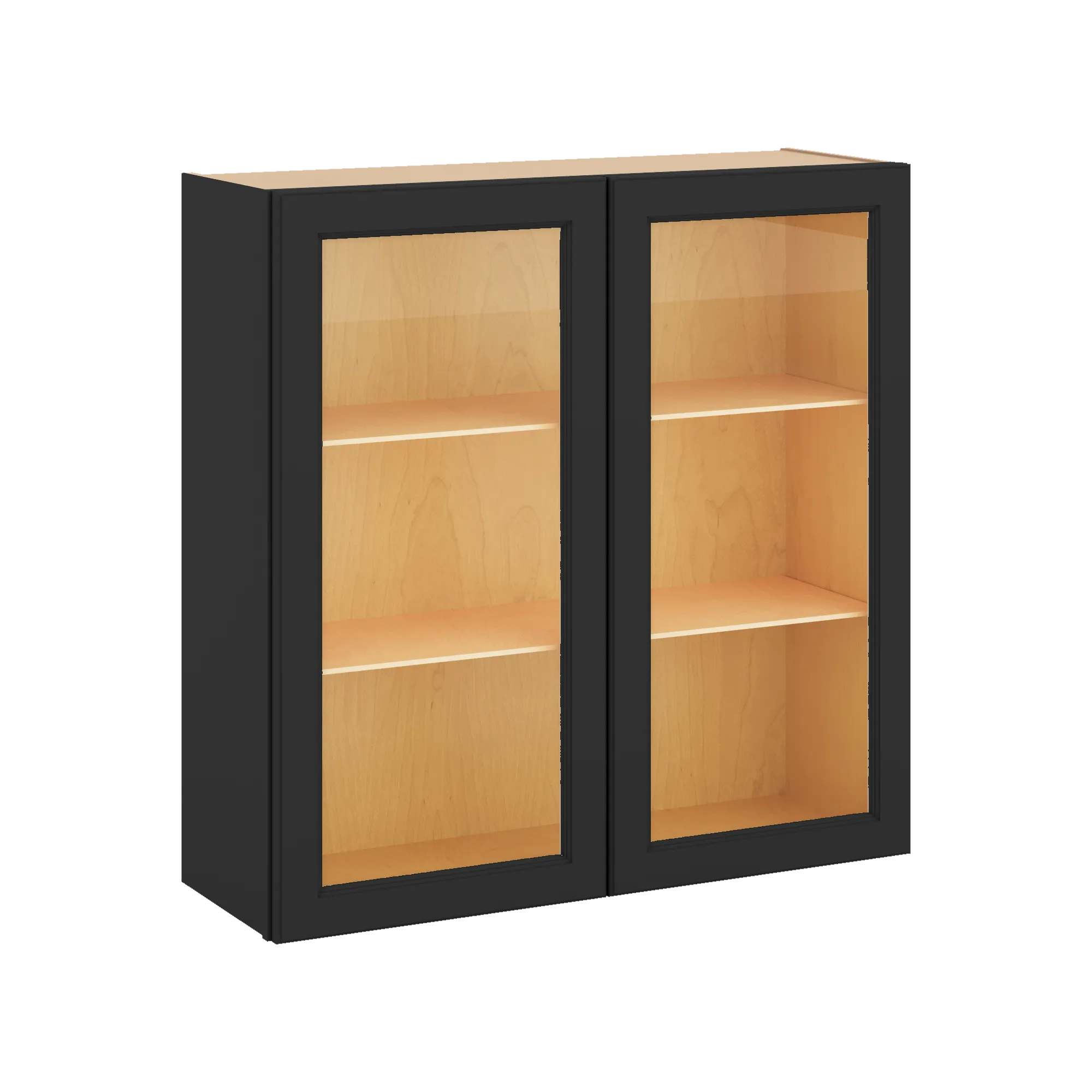 J&K Charcoal E2 Wall Glass Cabinet - 36" W x 36" H (No Glass Insert)