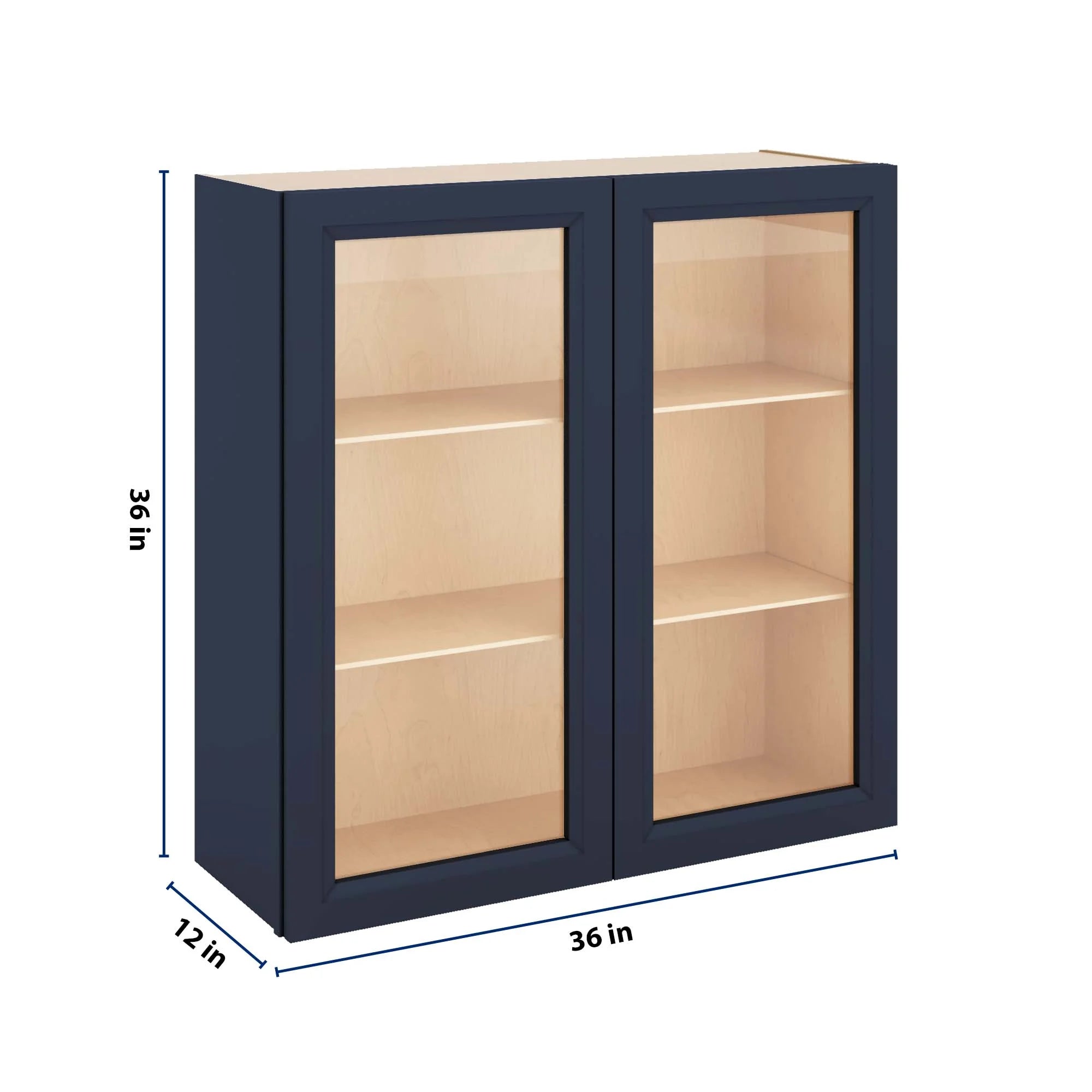 J&K Naval B7 Wall Glass Cabinet - 36" W x 36" H (No Glass Insert)