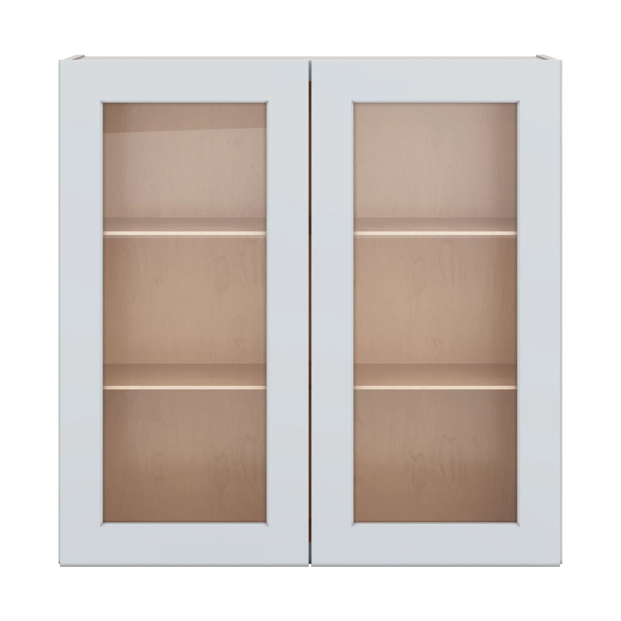 J&K White Shaker S8 Wall Glass Cabinet 36" W x 36" H (No Glass Insert)