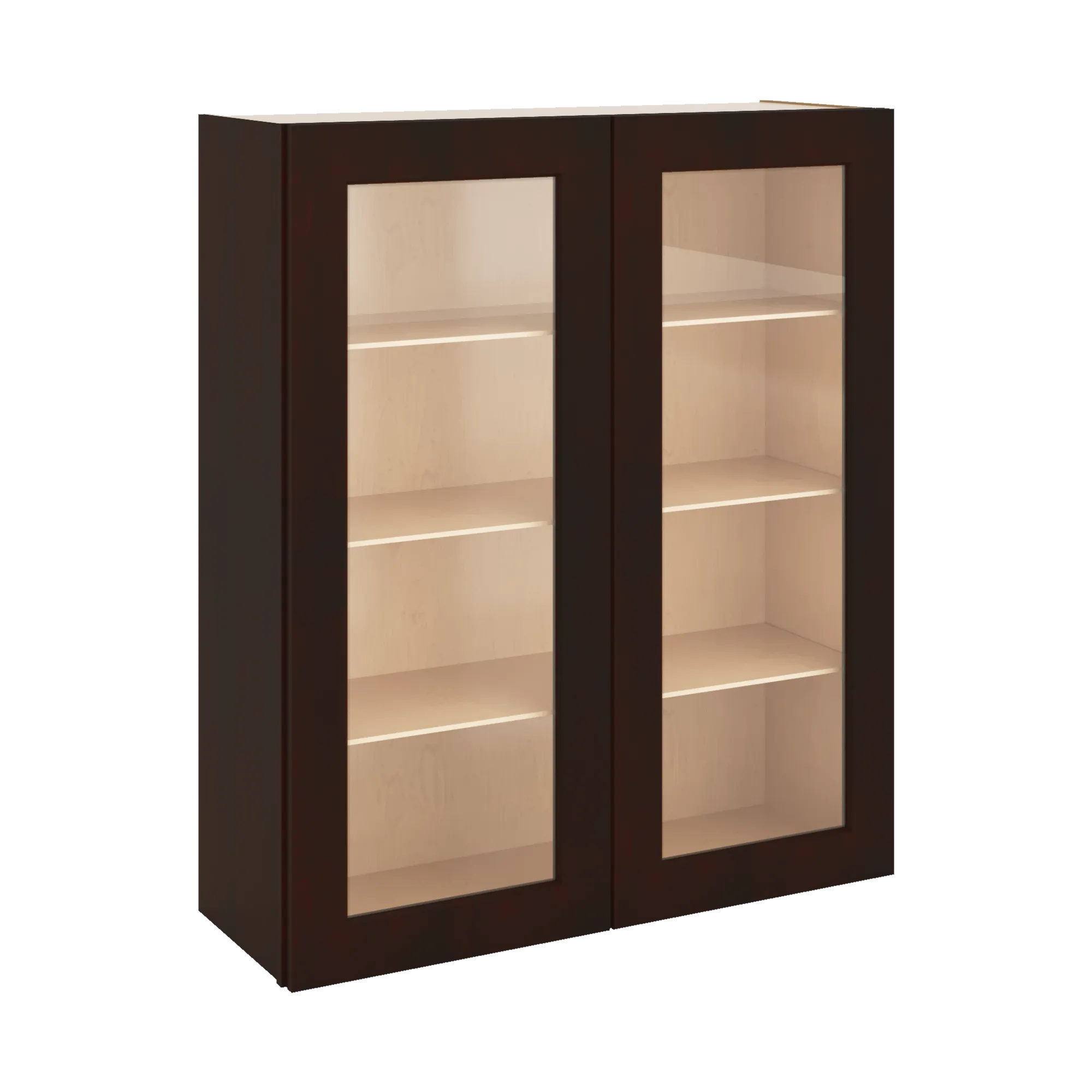 J&K Java Coffee S1 Wall Glass Cabinet - 36" W x 42" H (No Glass Insert)
