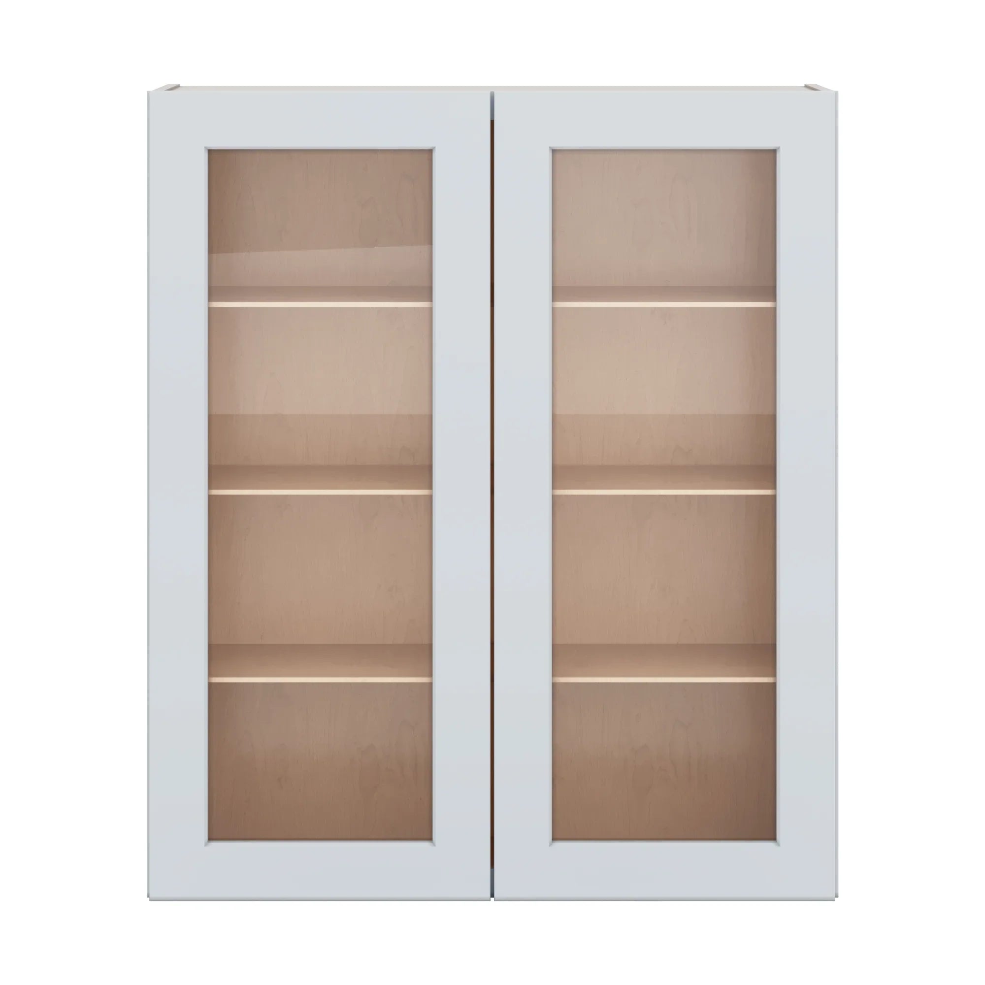 J&K White Shaker S8 Wall Glass Cabinet 36" W x 42" H (No Glass Insert)