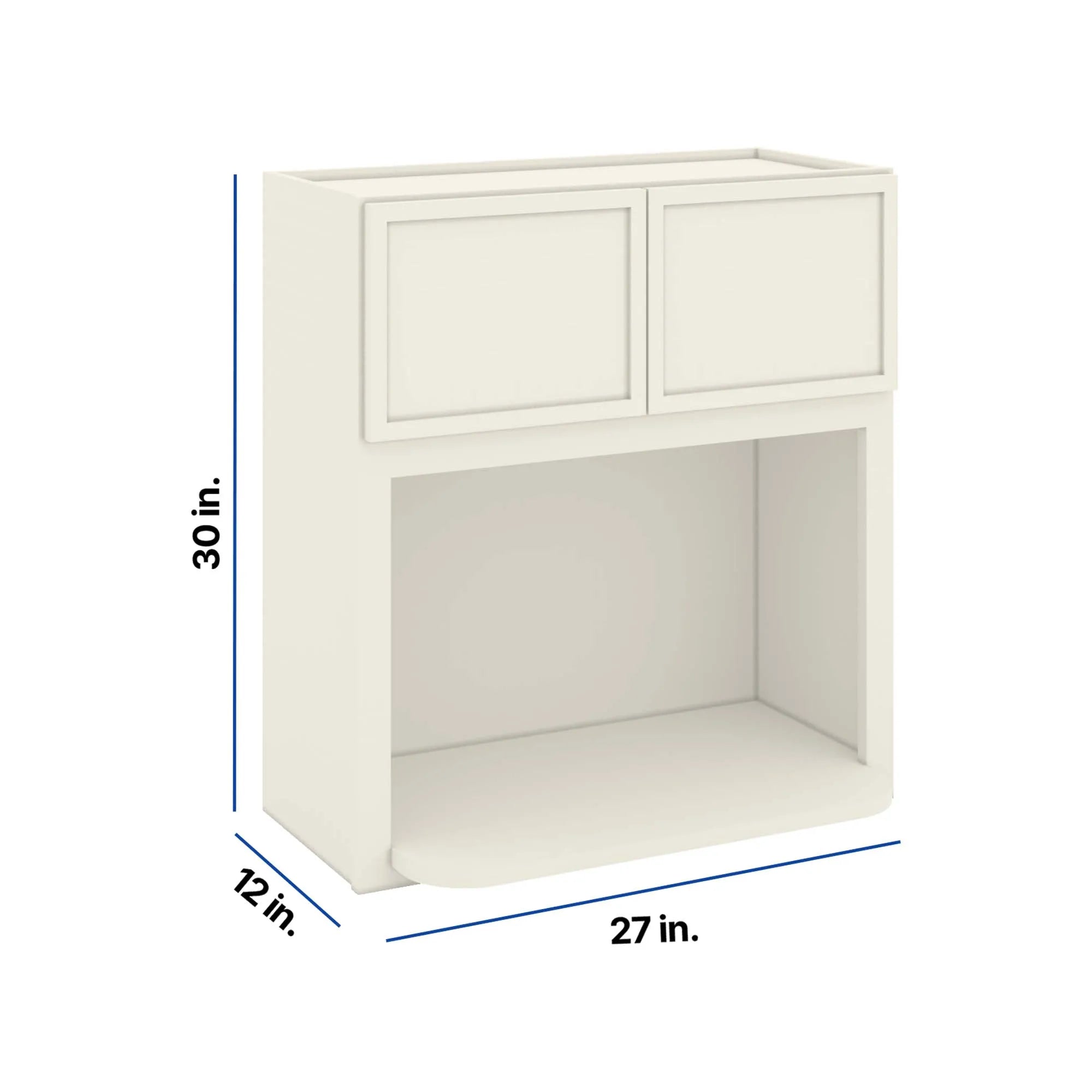Modernform Cabinet Slim Dove White 27" W X 30" H X 12" D Microwave w/Bottom Shelf