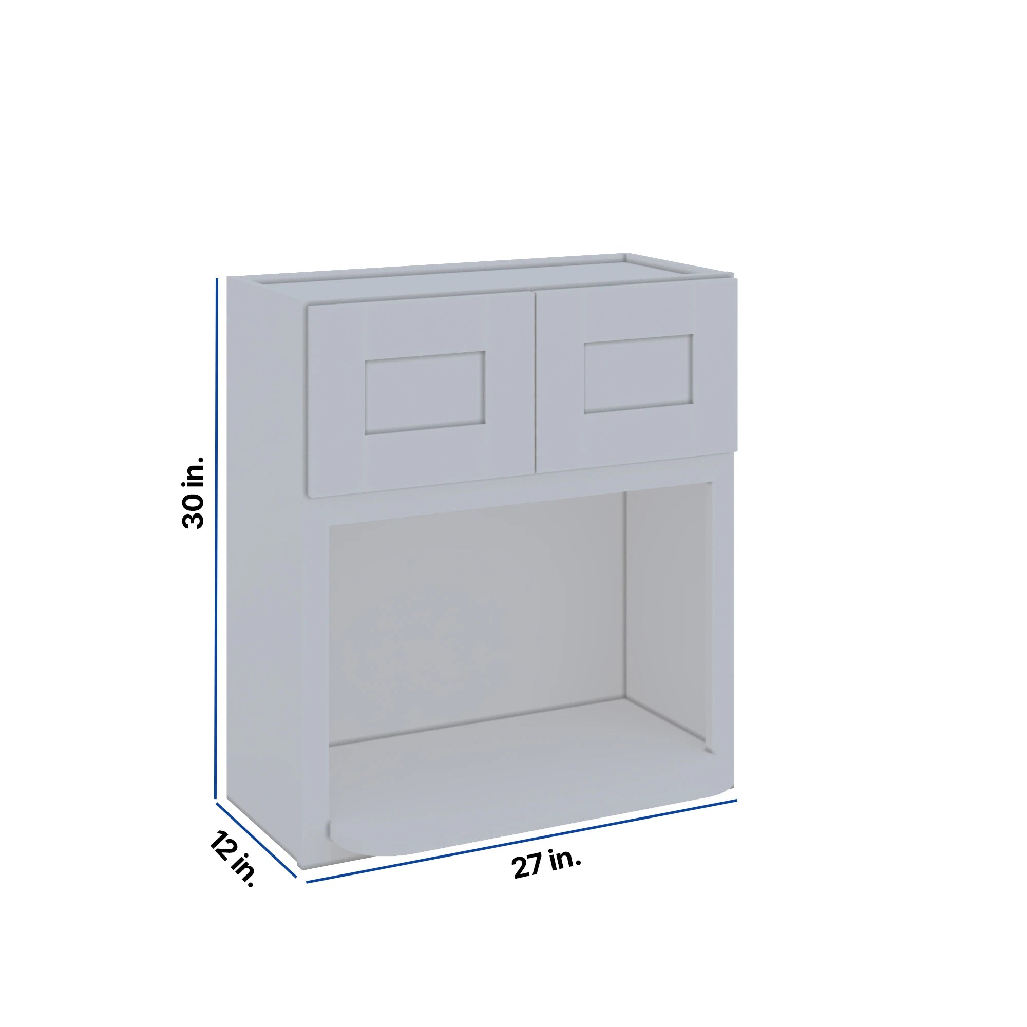 Modernform Cabinet Grey Shaker 27" W X 30" H X 12" D Microwave w/Bottom Shelf