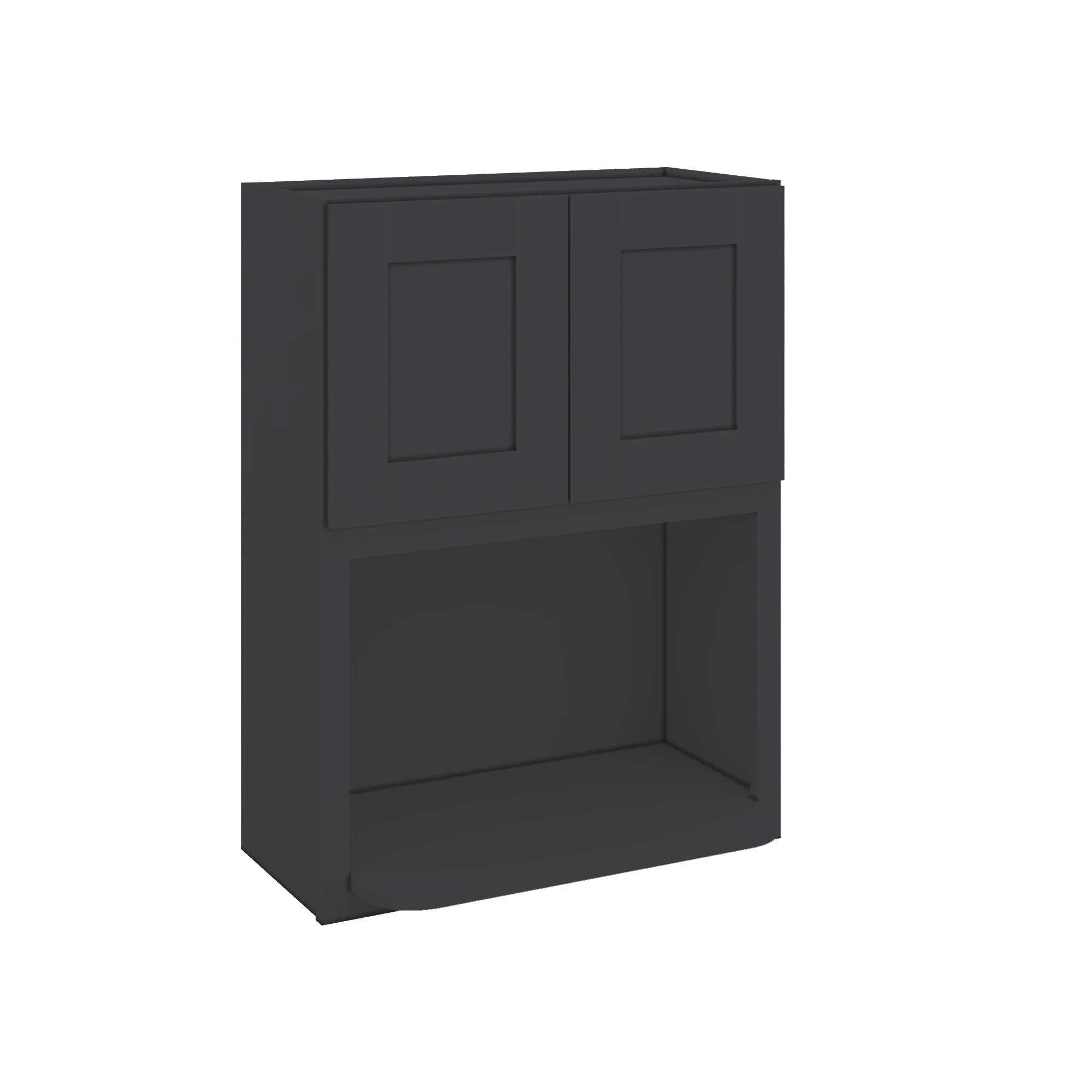 Modernform Cabinet Onyx Black Shaker 27" W X 36" H X 12" D Microwave w/Bottom Shelf