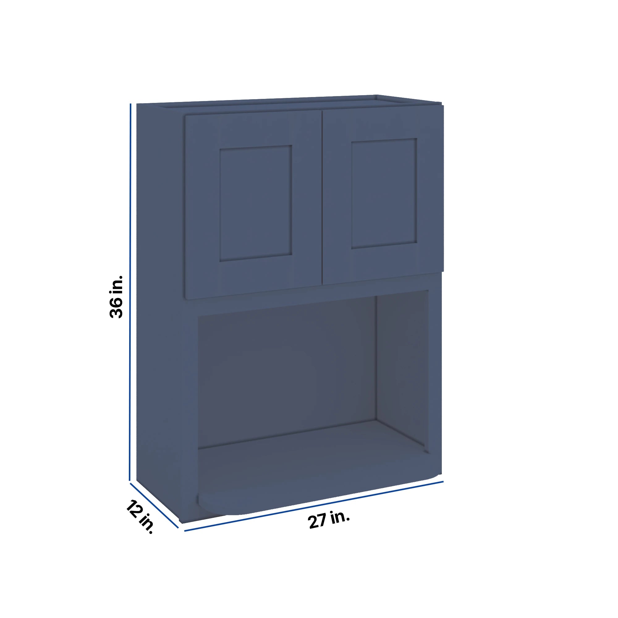 Modernform Cabinet Signature Blue 27" W X 36" H X 12" D Microwave w/Bottom Shelf