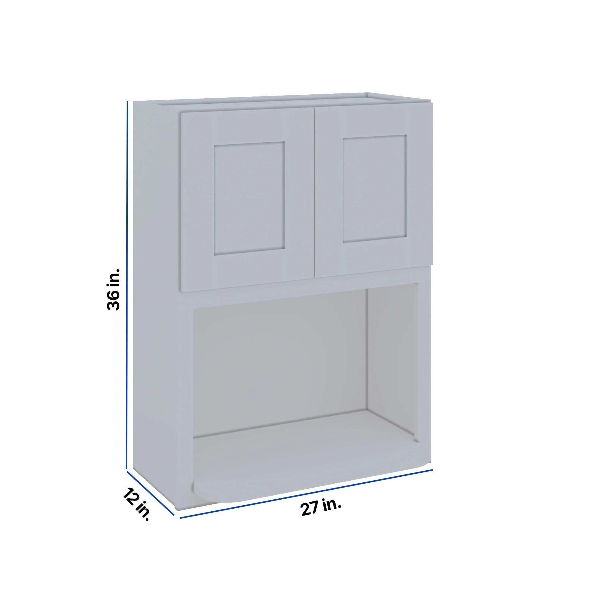 Modernform Cabinet Grey Shaker 27" W X 36" H X 12" D Microwave w/Bottom Shelf