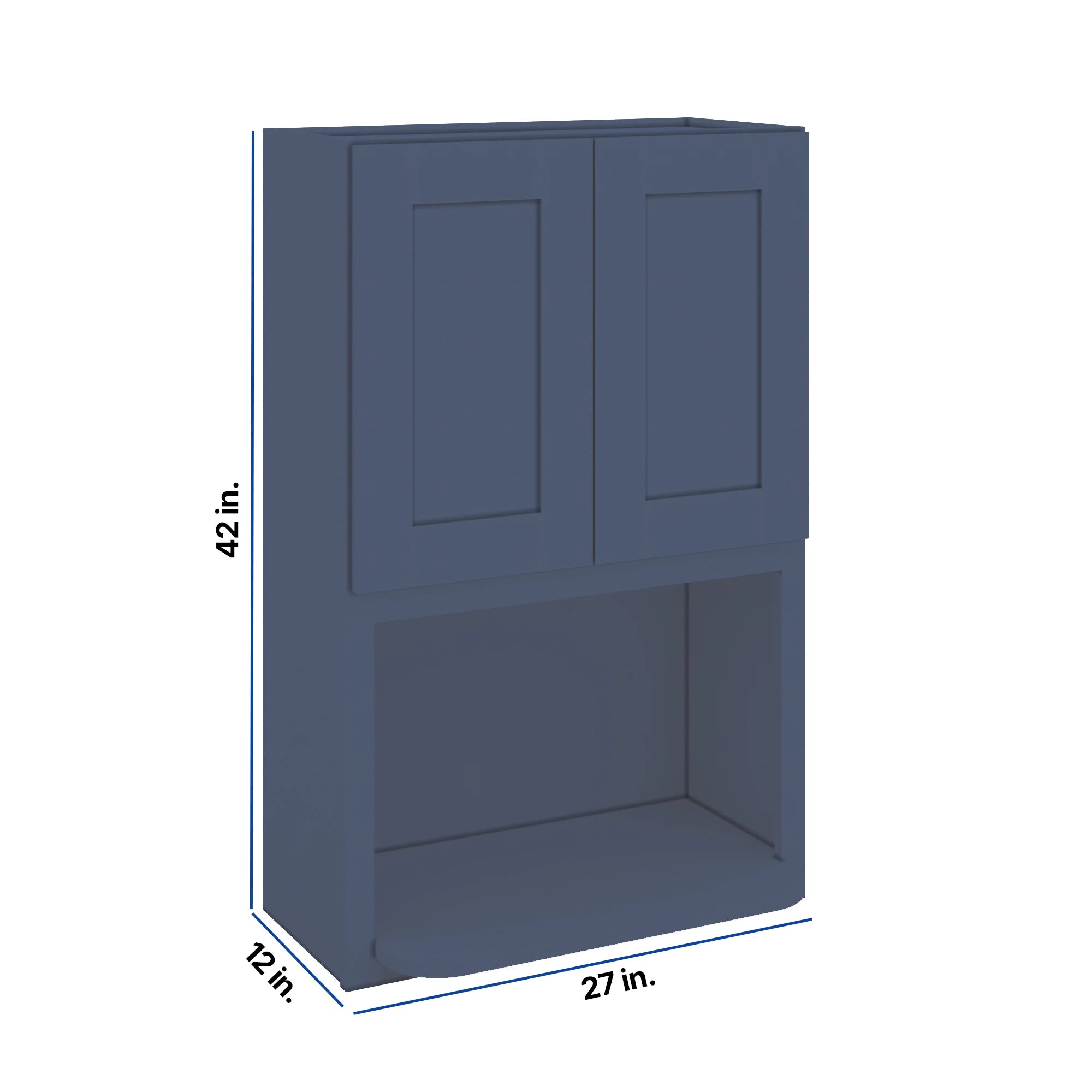 Modernform Cabinet Signature Blue 27" W X 42" H X 12" D Microwave w/Bottom Shelf