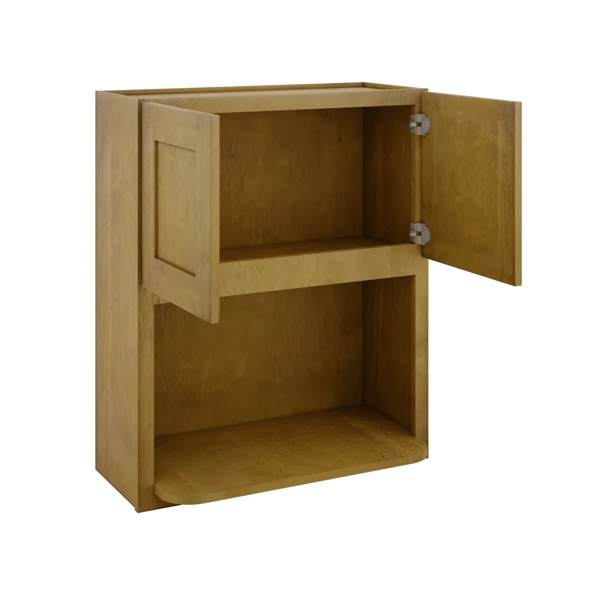 Modernform Cabinet Natural Shaker 30" W X 36" H X 12" D Microwave w/Bottom Shelf