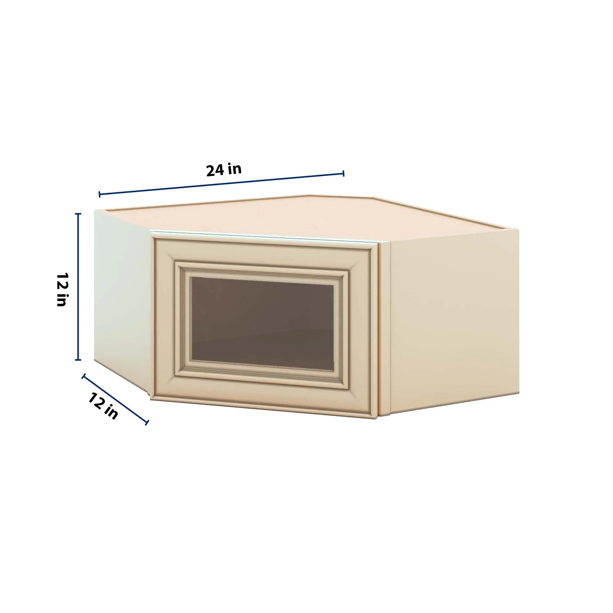 J&K Creme Glazed A7 Wall Diagonal Glass Insert- 24" W x 12" H (No Glass Insert)