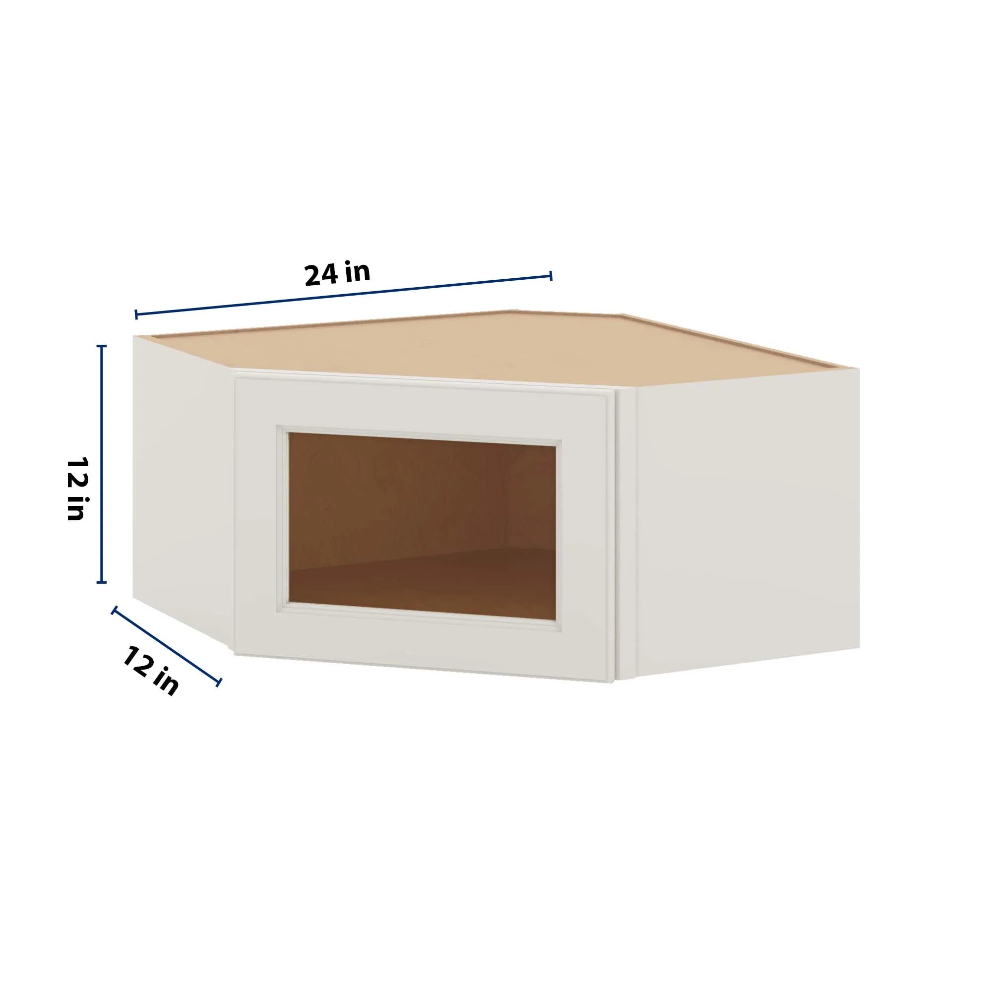 J&K Dove E1 Wall Diagonal Glass Insert- 24" W x 12" H (No Glass Insert)