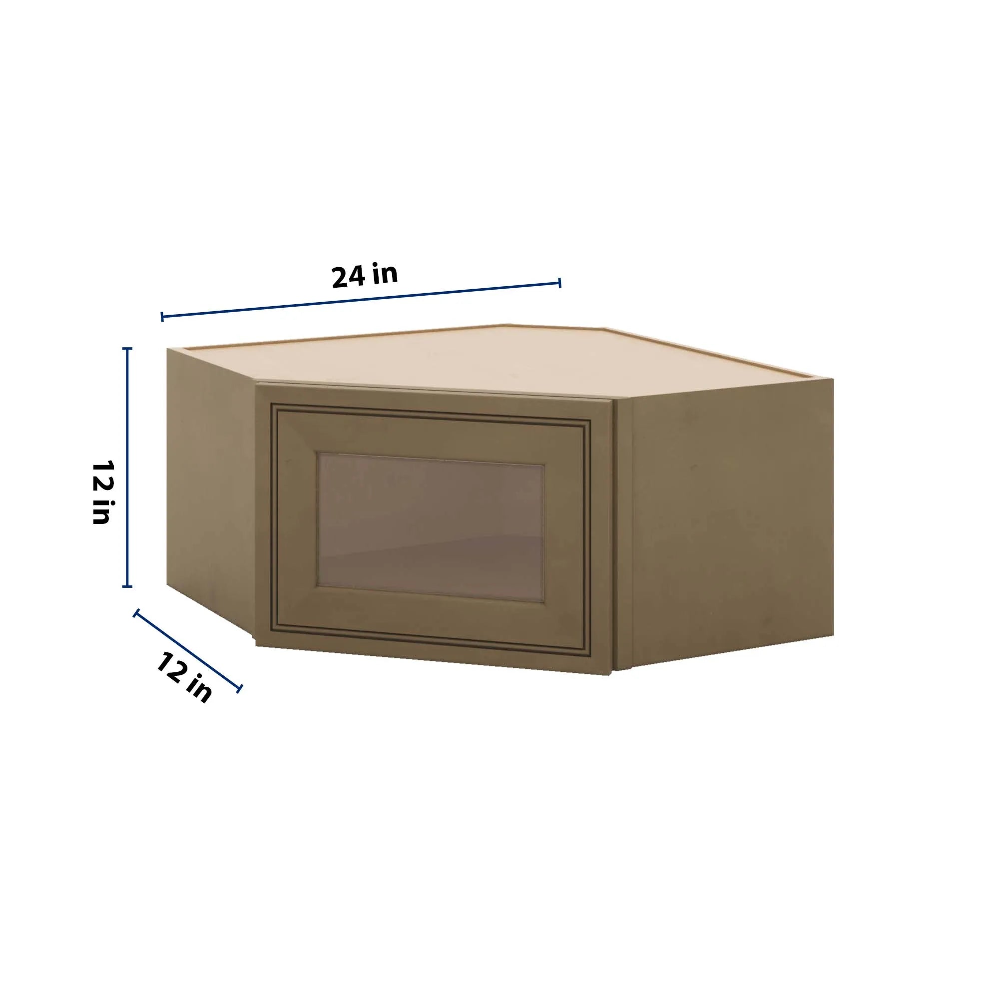 J&K Hazel H8 Wall Diagonal Glass Insert- 24" W x 12" H (No Glass Insert)