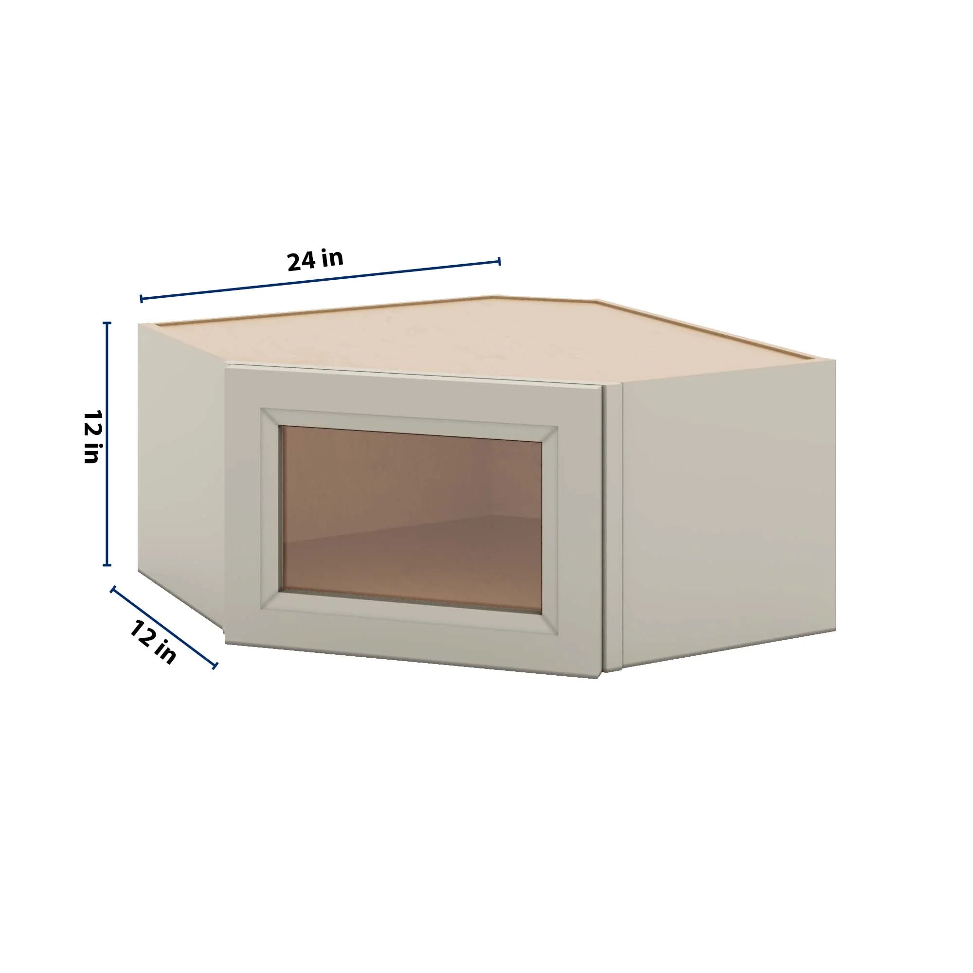 J&K Pebble B6 Wall Diagonal Glass Insert- 24" W x 12" H (No Glass Insert)