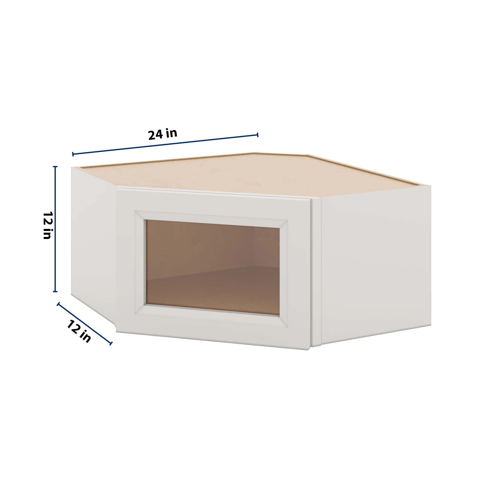 J&K Pure B5 Wall Diagonal Glass Insert- 24" W x 12" H (No Glass Insert)