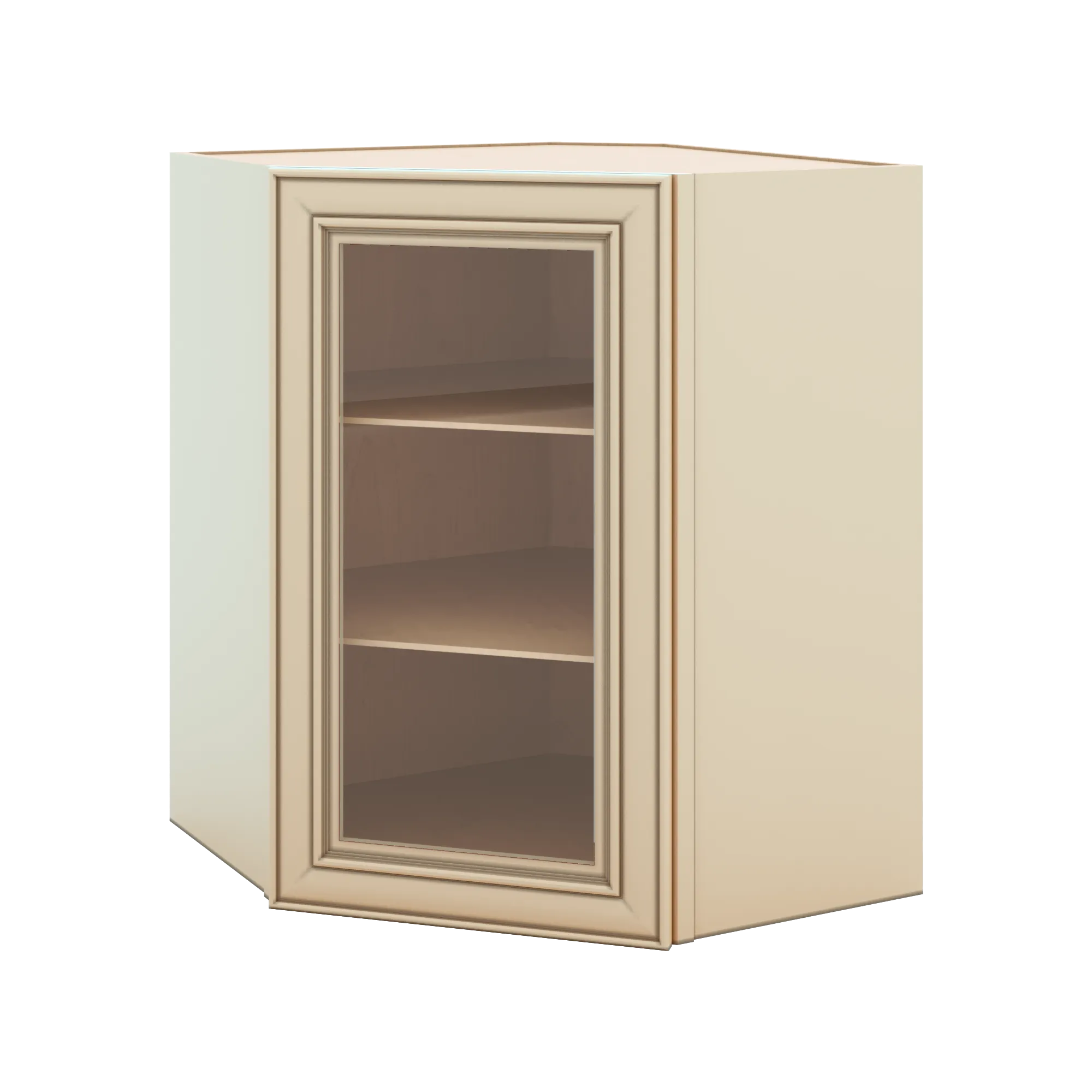 J&K Creme Glazed A7 Wall Diagonal Glass Insert- 24" W x 30" H (No Glass Insert)
