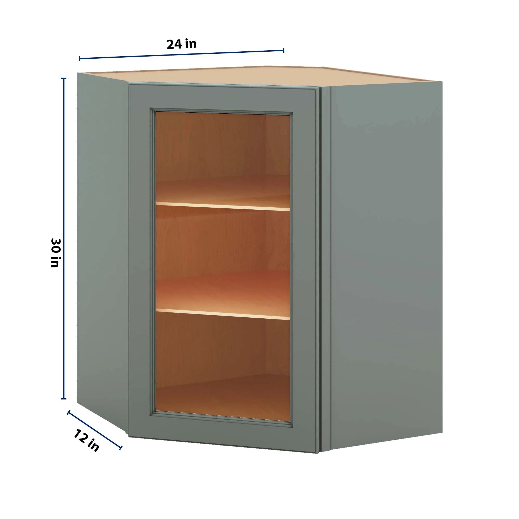 J&K Sage E3 Wall Diagonal Glass Insert- 24" W x 30" H (No Glass Insert)