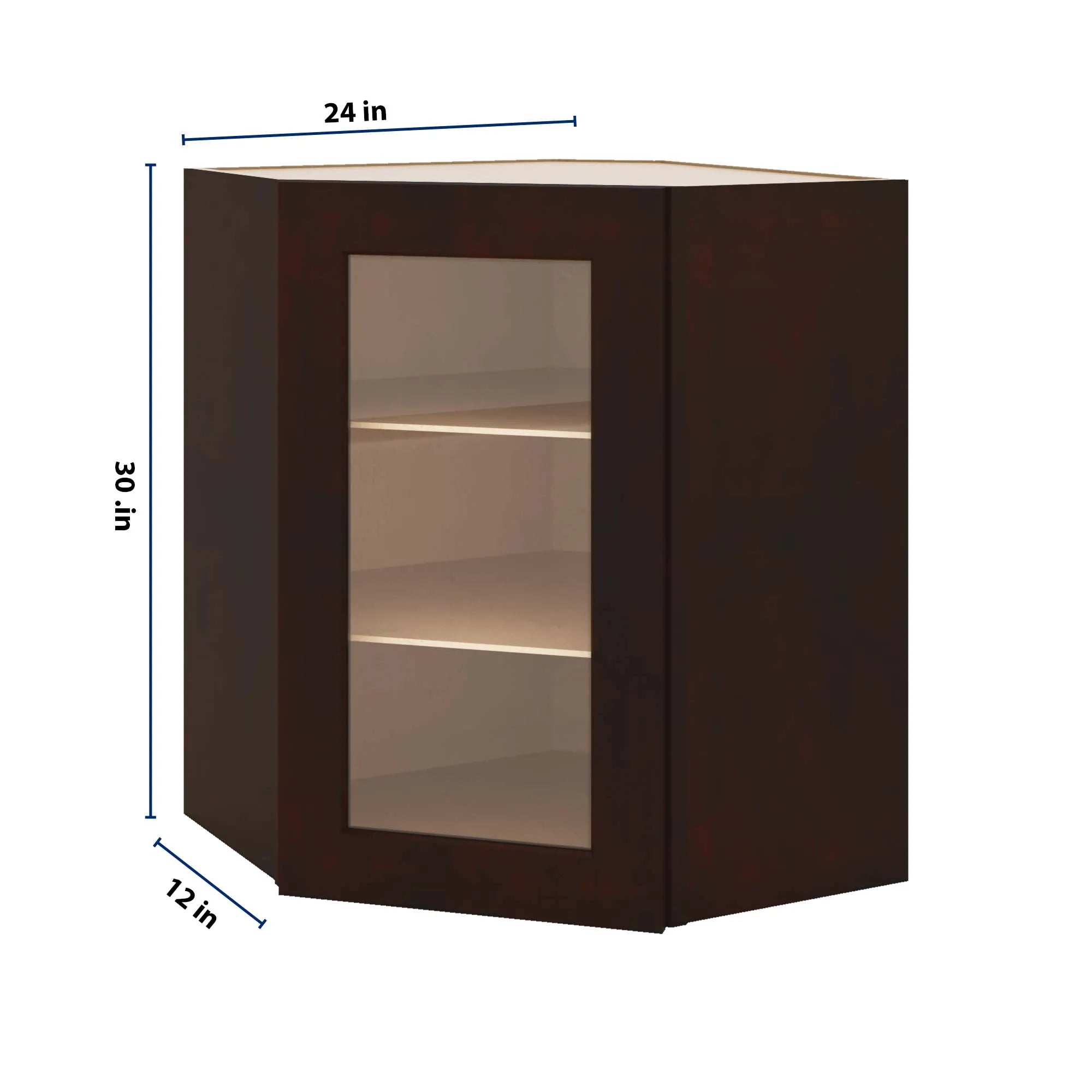 J&K Java Coffee S1 Wall Diagonal Glass Insert- 24" W x 30" H (No Glass Insert)