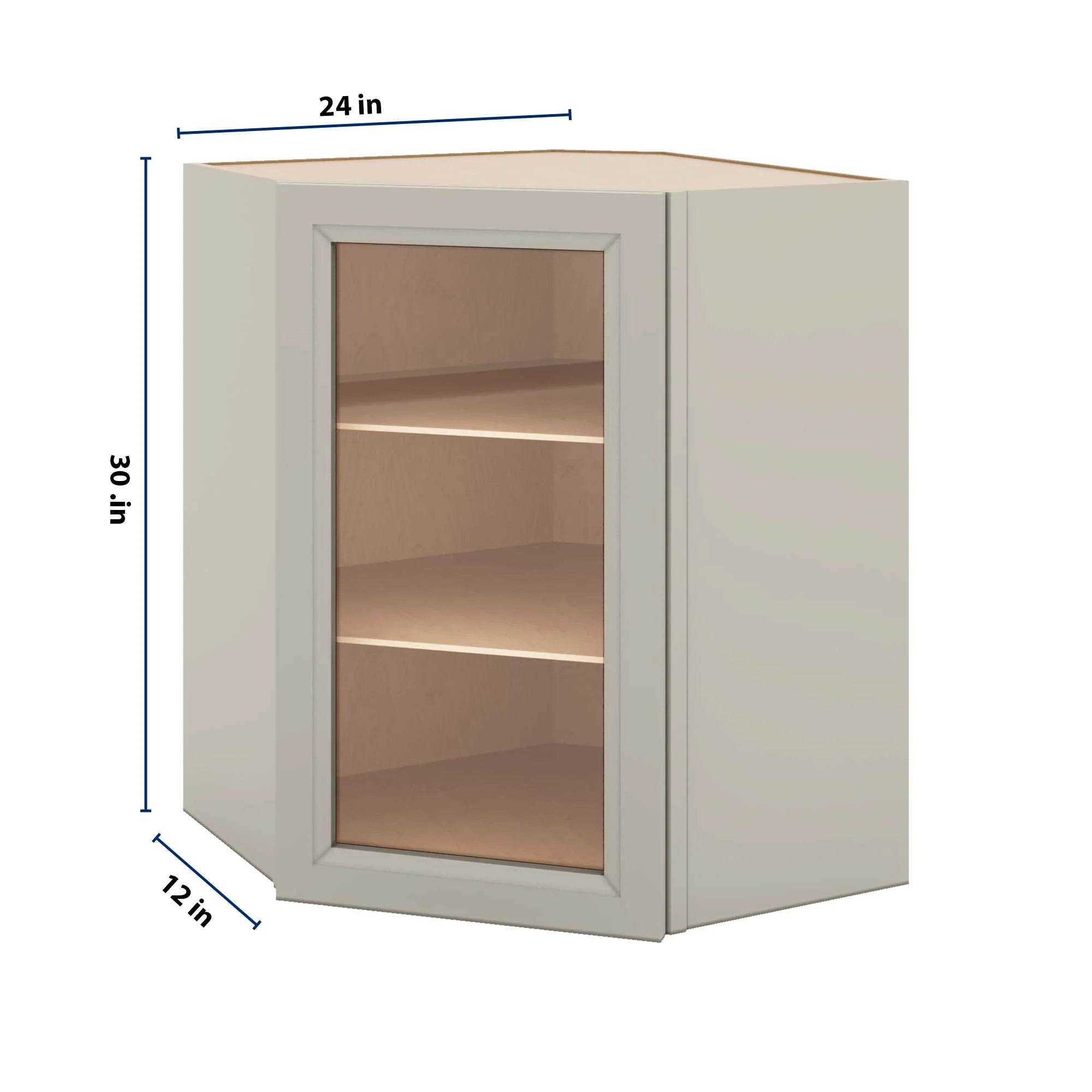 J&K Pebble B6 Wall Diagonal Glass Insert- 24" W x 30" H (No Glass Insert)