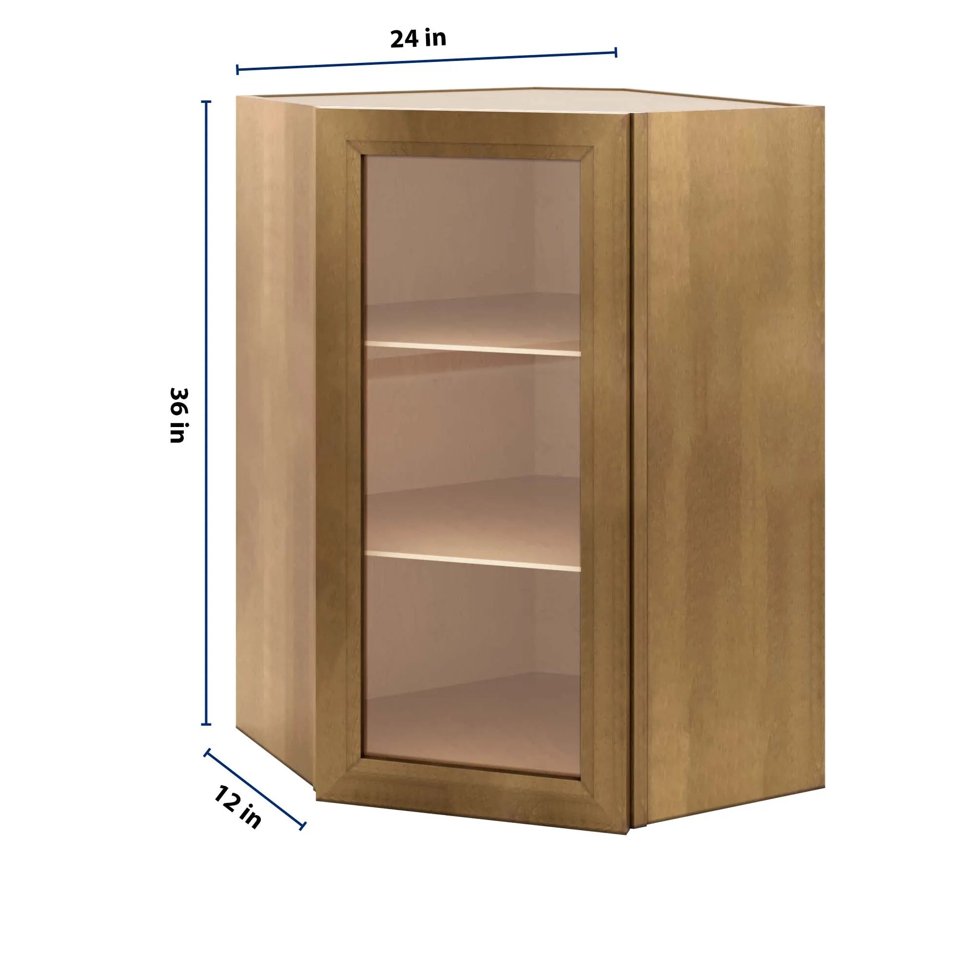 J&K Butterscotch B8 Wall Diagonal Glass Insert- 24" W x 36" H (No Glass Insert)