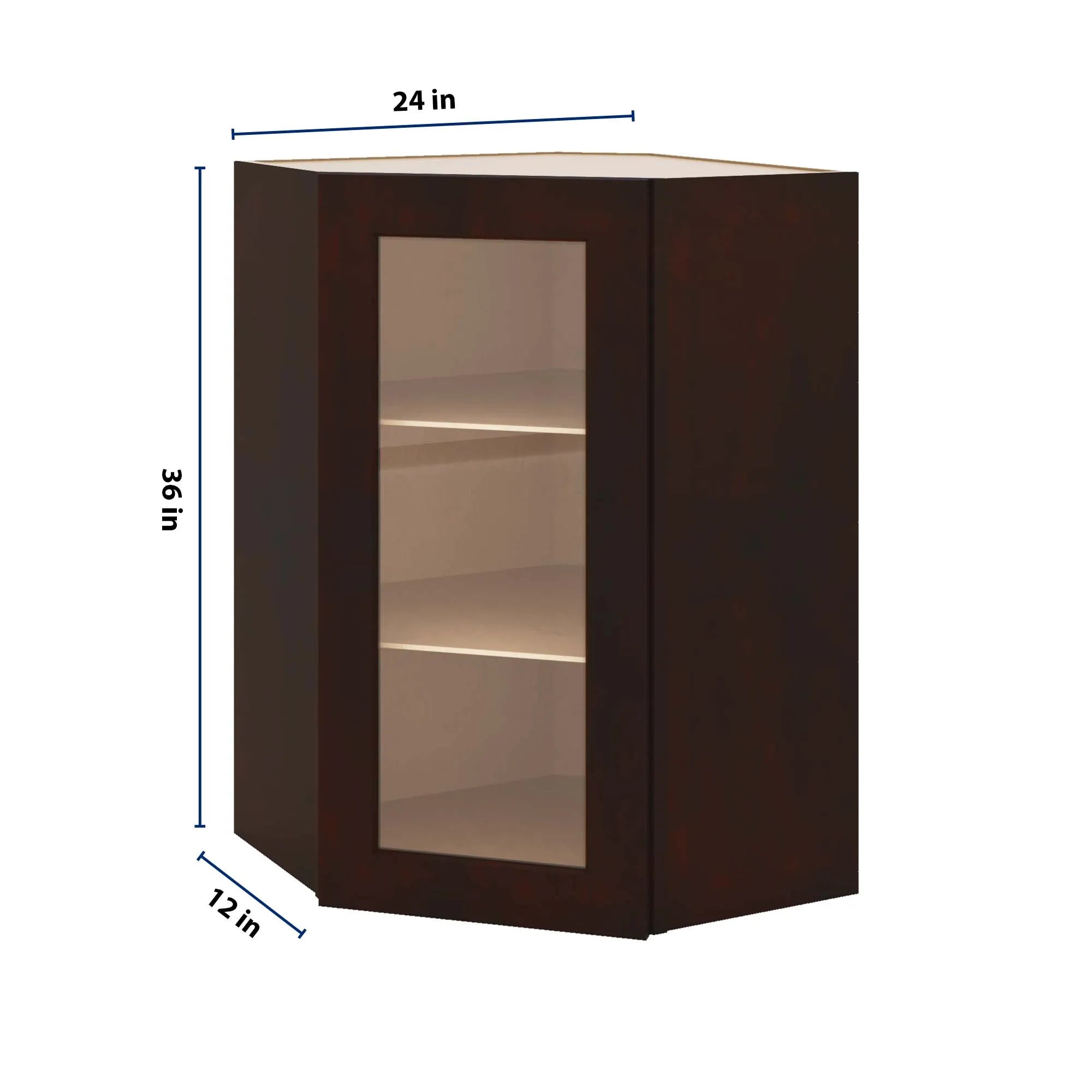 J&K Java Coffee S1 Wall Diagonal Glass Insert- 24" W x 36" H (No Glass Insert)