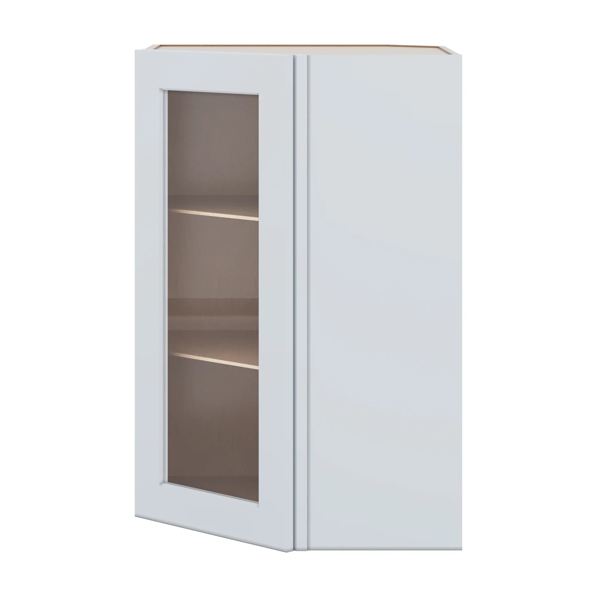 J&K White Shaker S8 Wall Diagonal Glass Insert 24" W x 36" H (No Glass Insert)