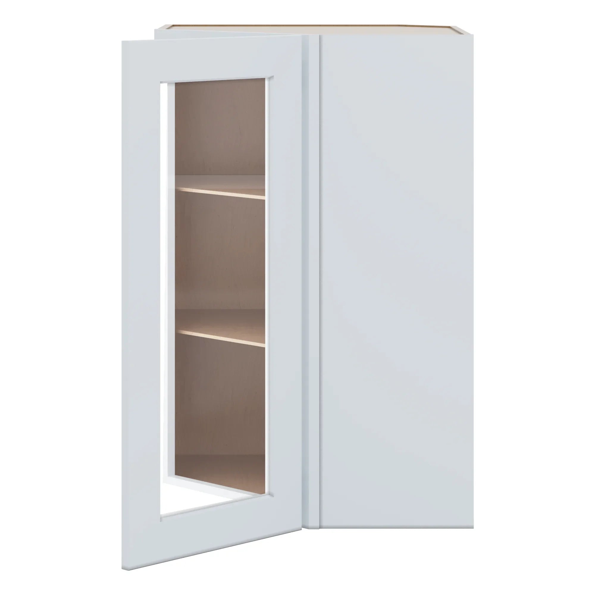 J&K White Shaker S8 Wall Diagonal Glass Insert 24" W x 36" H (No Glass Insert)