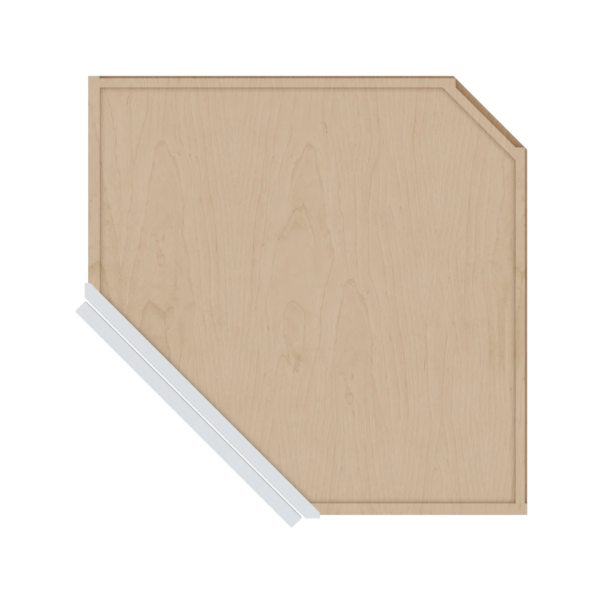 J&K White Shaker S8 Wall Diagonal Glass Insert 24" W x 36" H (No Glass Insert)