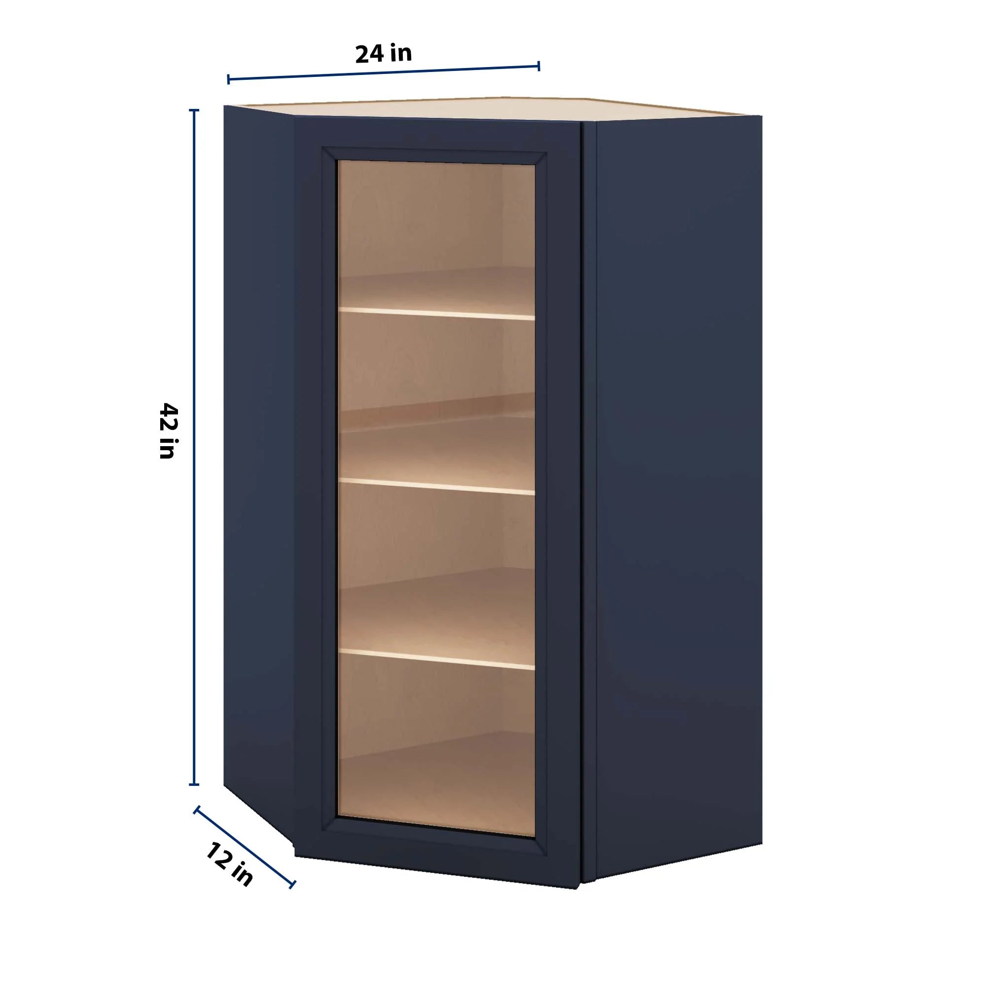 J&K Naval B7 Wall Diagonal Glass Insert- 24" W x 42" H (No Glass Insert)