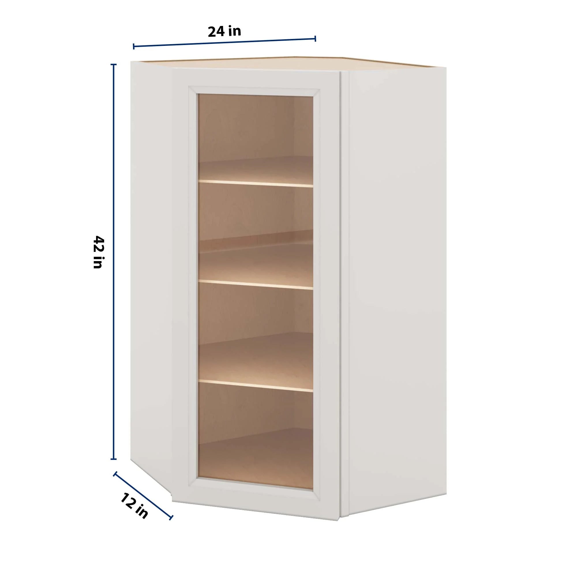 J&K Pure B5 Wall Diagonal Glass Insert- 24" W x 42" H (No Glass Insert)