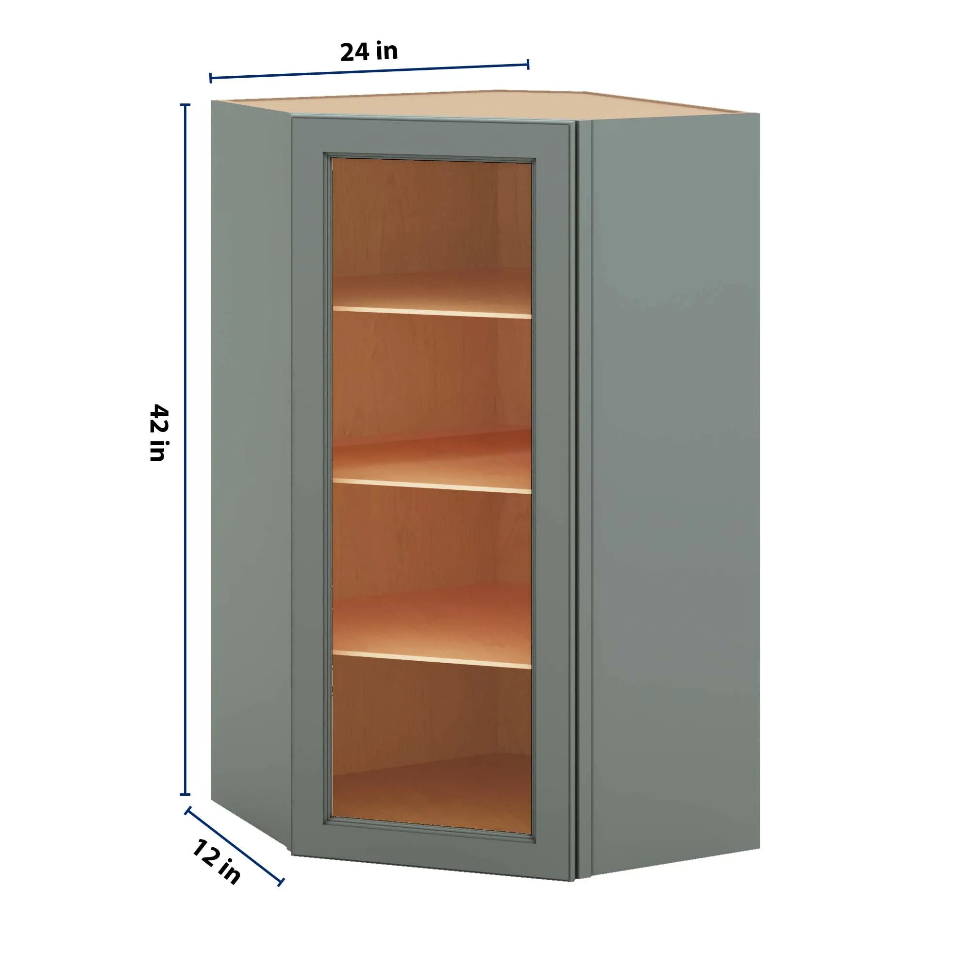 J&K Sage E3 Wall Diagonal Glass Insert- 24" W x 42" H (No Glass Insert)