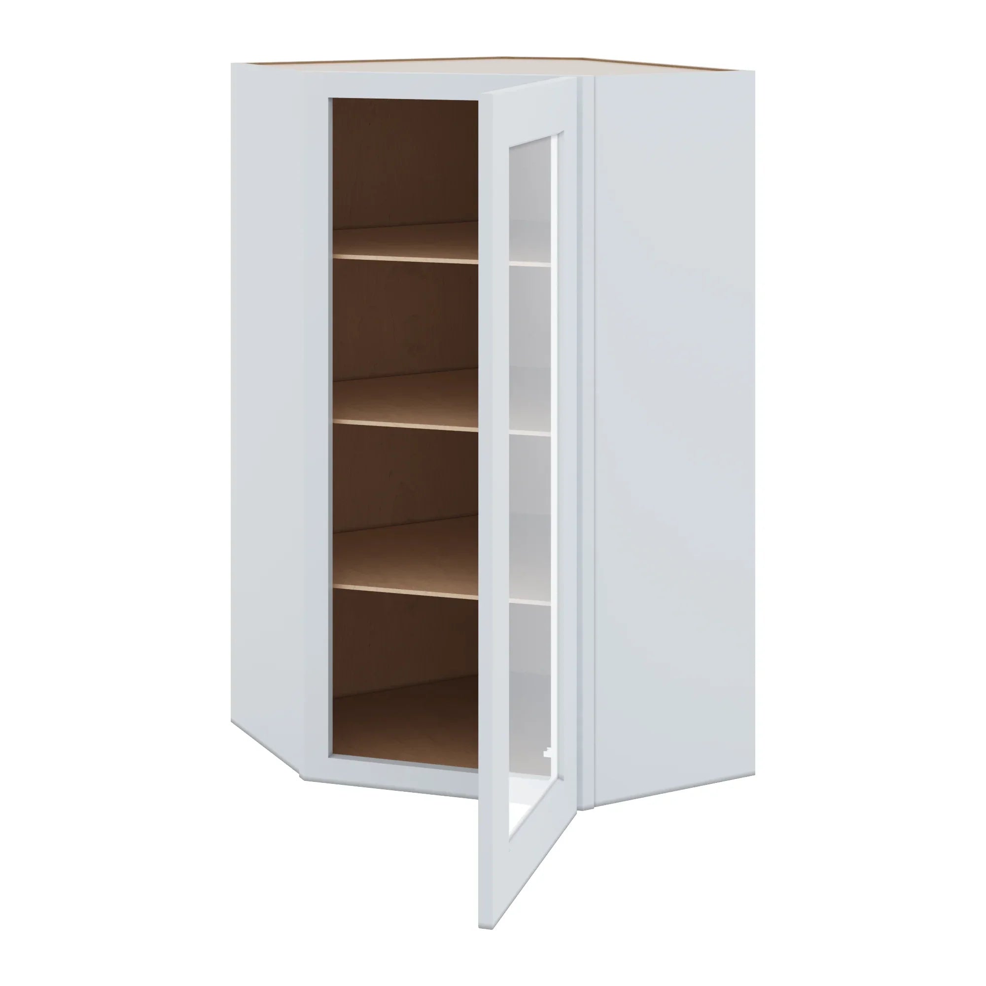 J&K White Shaker S8 Wall Diagonal Glass Insert 24" W x 42" H (No Glass Insert)