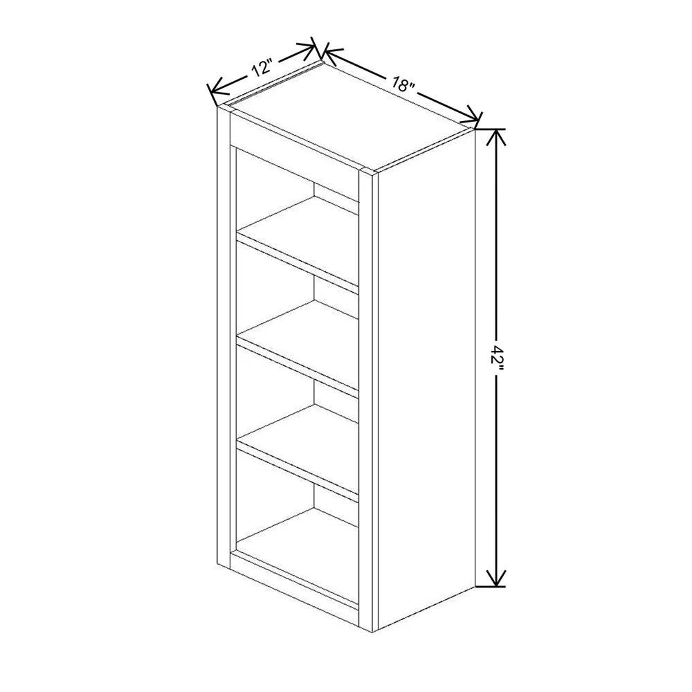 Fabuwood Allure Luna Desert Oak 18" W X 42" H X 12" D Wall Open Shelf Cabinet