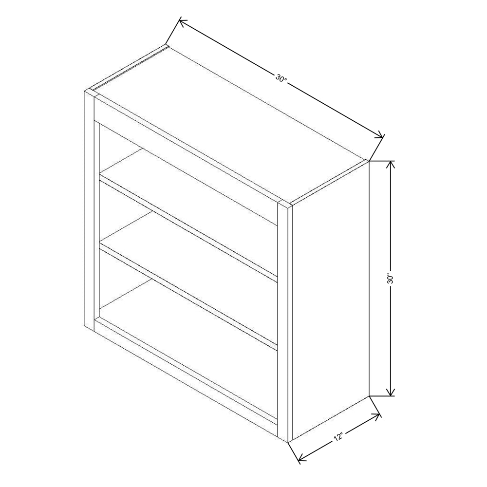 FABUWOOD ALLURE GALAXY Cobblestone 30"W X 30"H WALL OPEN SHELF {Galaxy-Fusion}