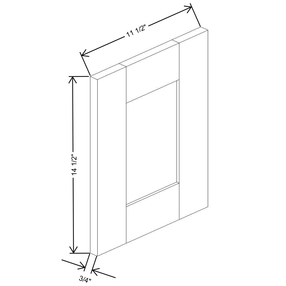 Fabuwood Allure Luna Dove 3/4"W X 15"H Wainscot Panel Wall
