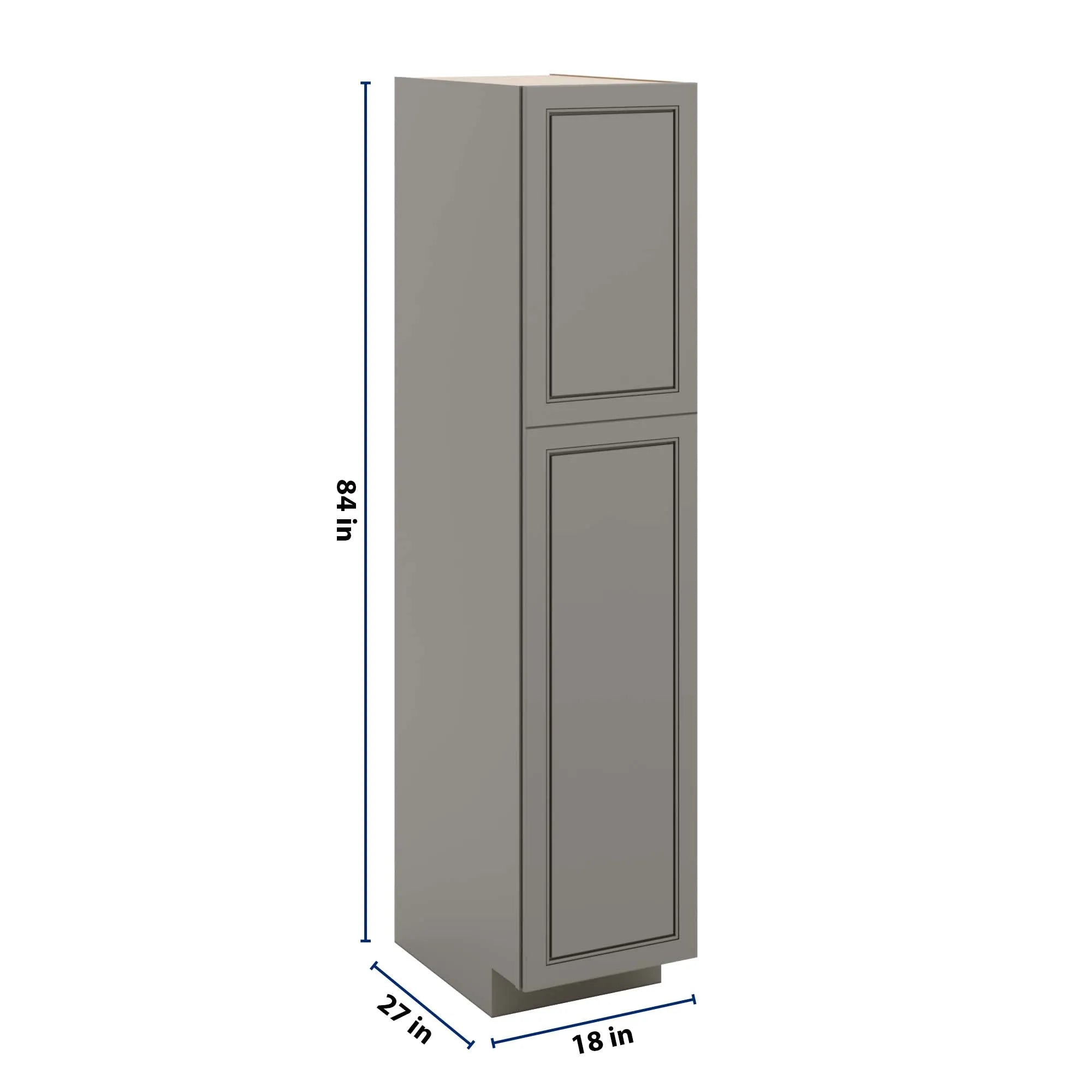 J&K Greige K3 Pantry w/Roll-Out Trays 18" W x 84" H x 27" D