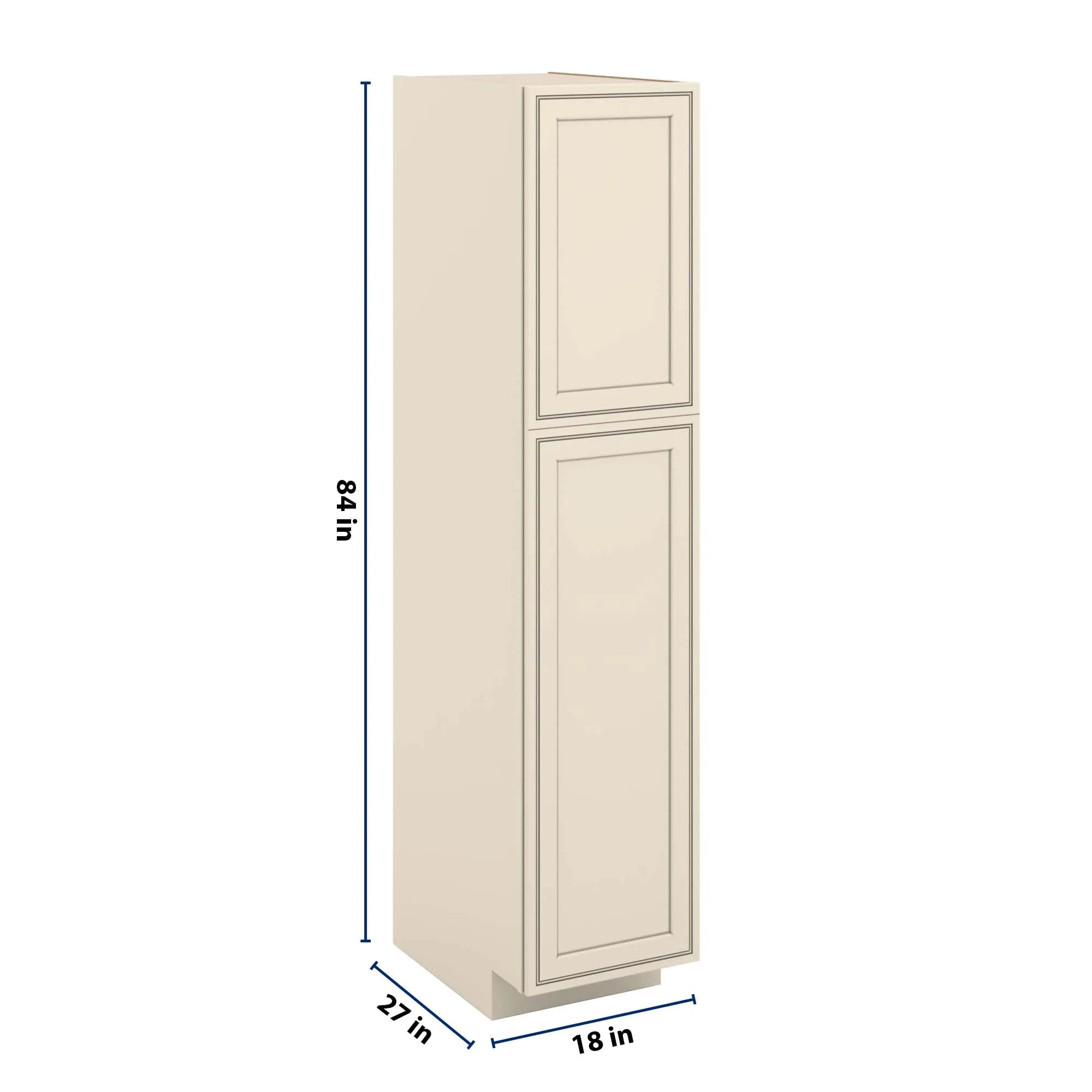 J&K Pearl Glazed H9 Pantry w/Roll-Out Trays 18" W x 84" H x 27" D