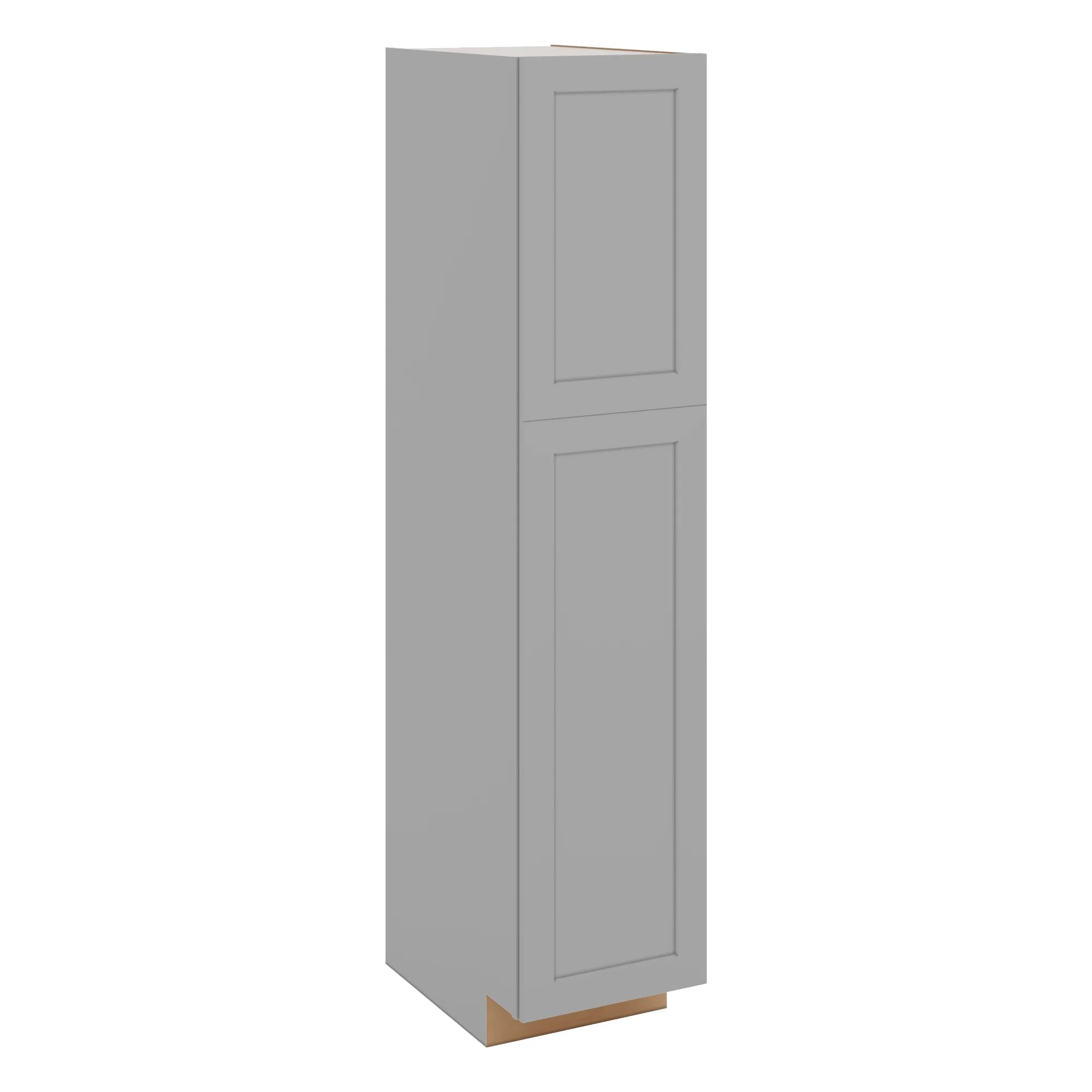 J&K Castle Grey S5 Pantry w/Roll-Out Trays 18" W x 84" H x 27" D