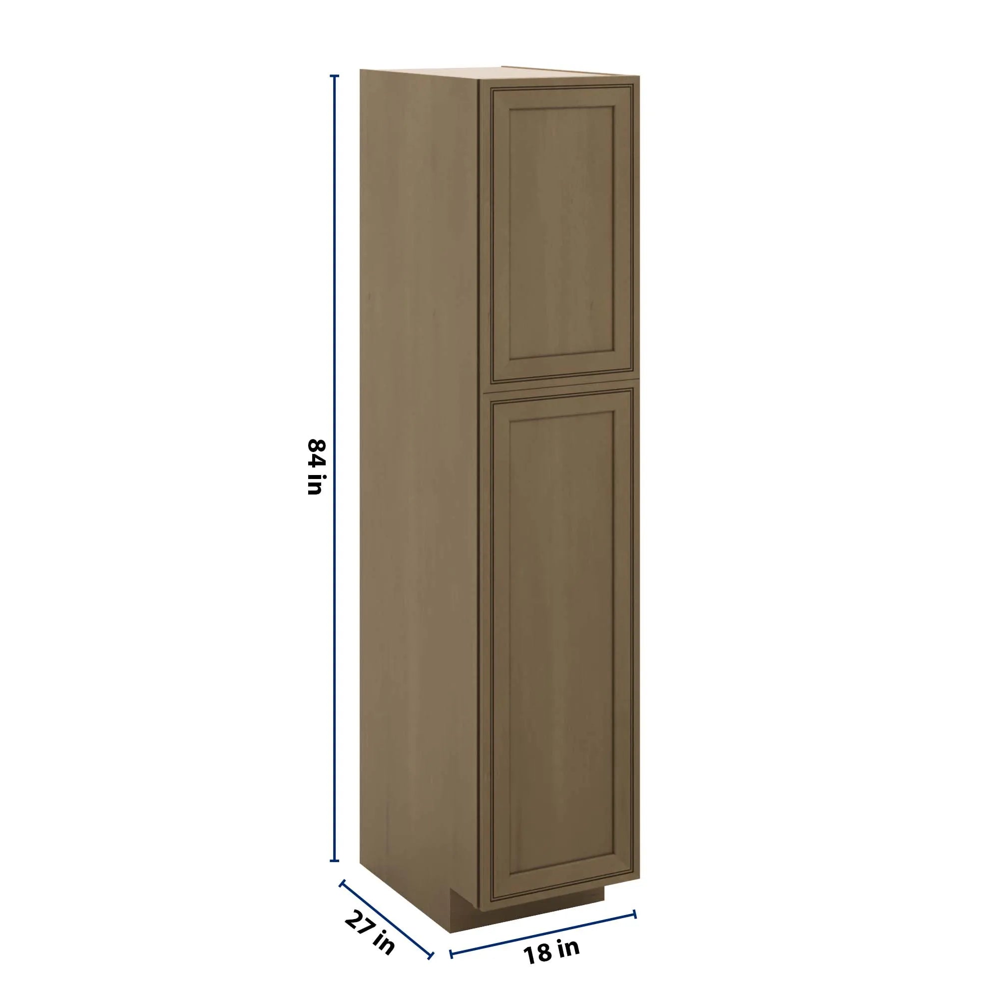 J&K Hazel H8 Pantry w/Roll-Out Trays 18" W x 84" H x 27" D