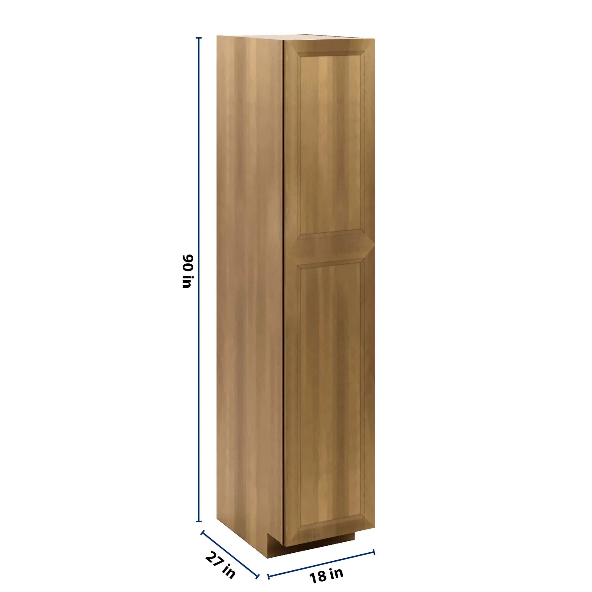 J&K Butterscotch B8 Pantry w/Roll-Out Trays 18" W x 90" H x 27" D