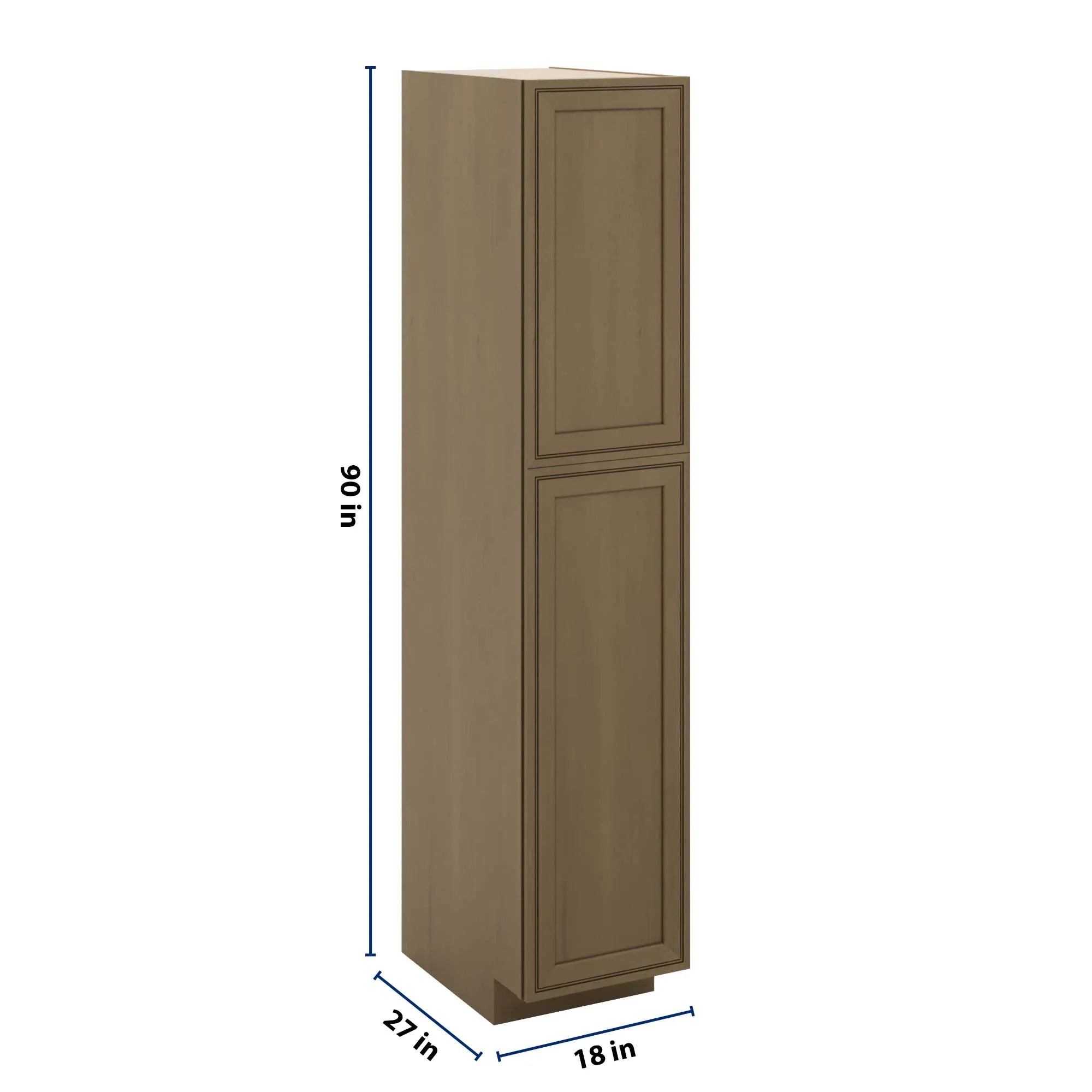 J&K Hazel H8 Pantry w/Roll-Out Trays 18" W x 90" H x 27" D