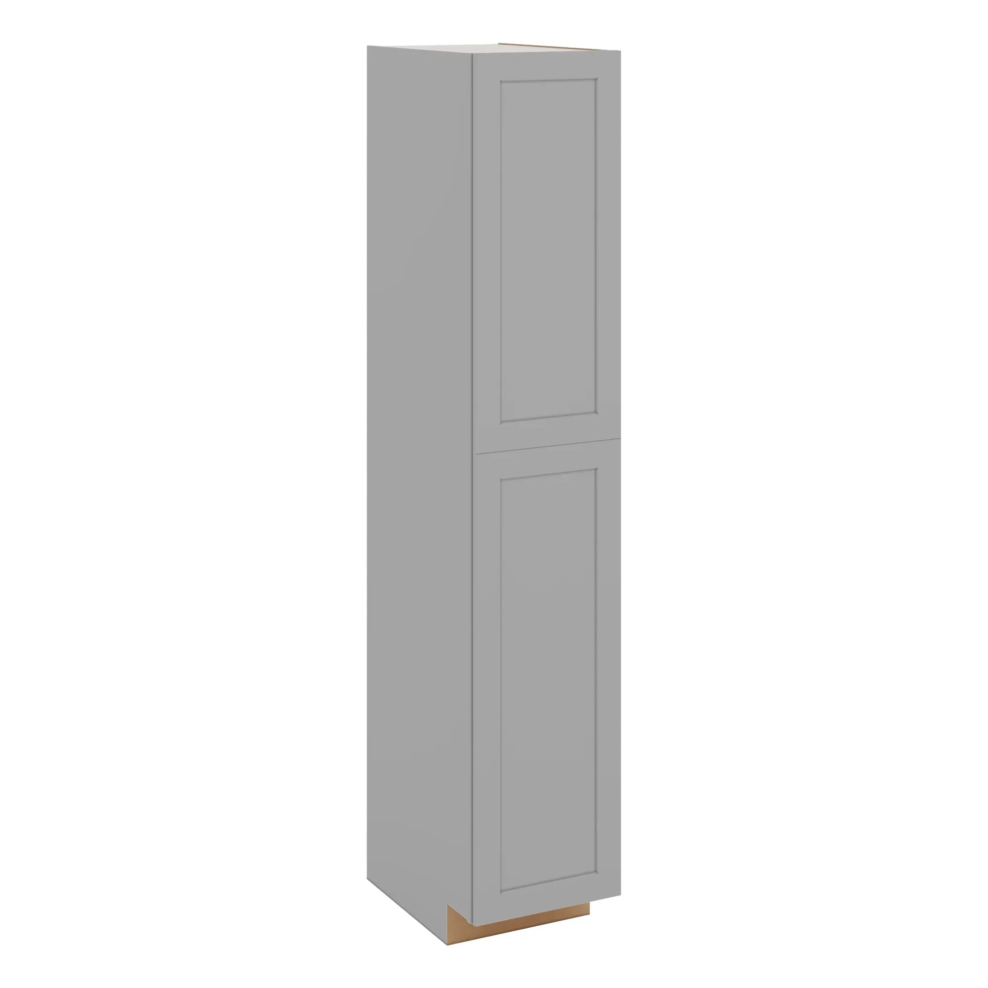 J&K Castle Grey S5 Pantry w/Roll-Out Trays 18" W x 96" H x 27" D